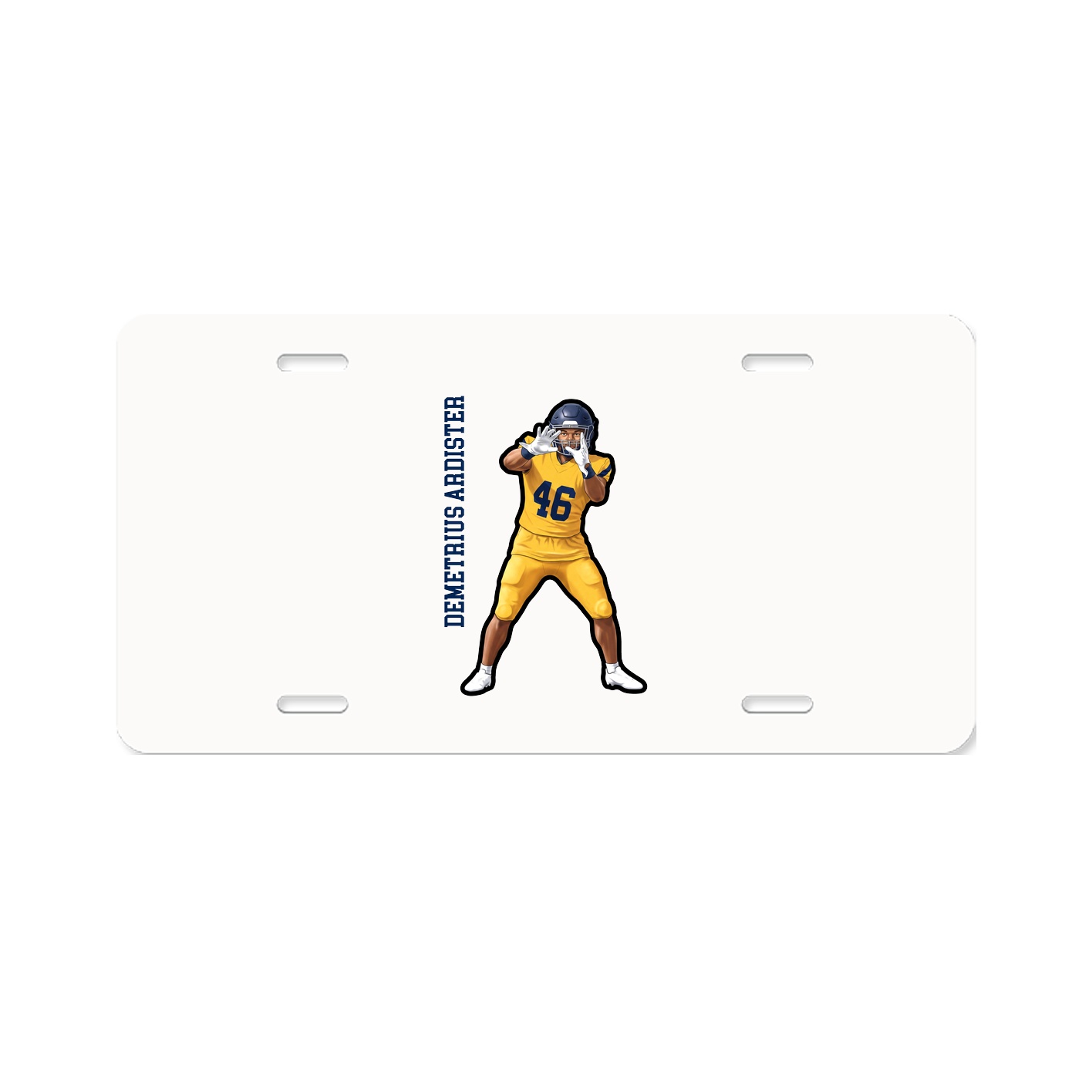 License Plate — Name Vertical in Classic