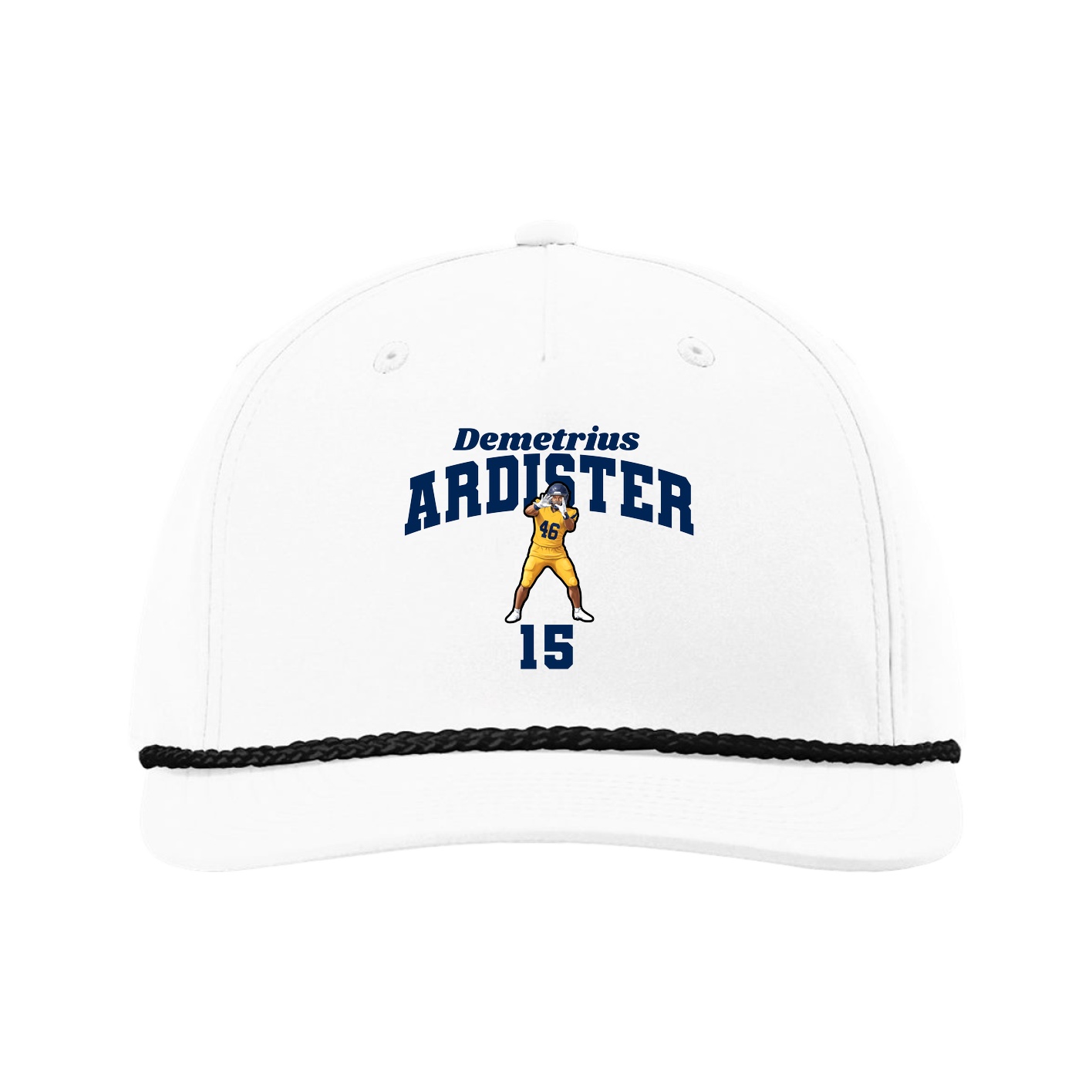 Five-Panel Classic Rope Cap — Signature Arch in White