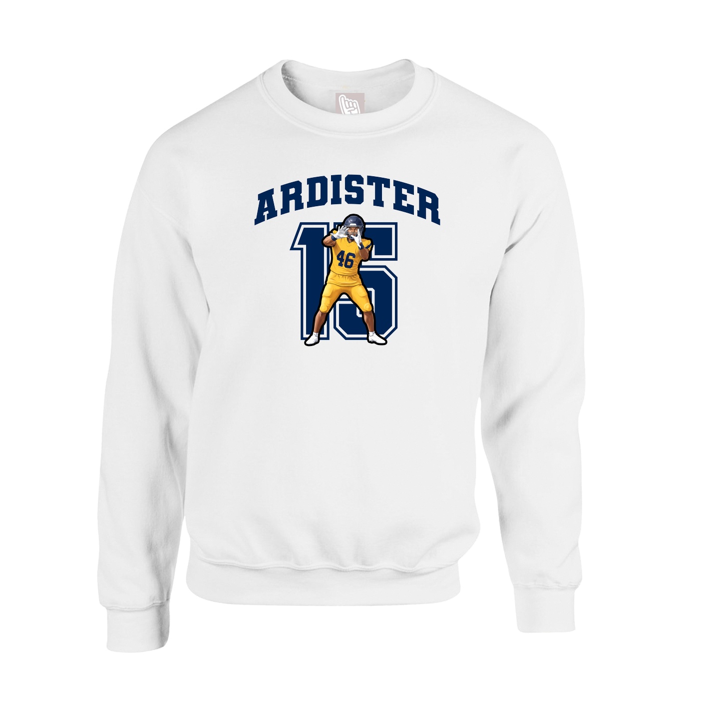 Fleece Crew — Number in White