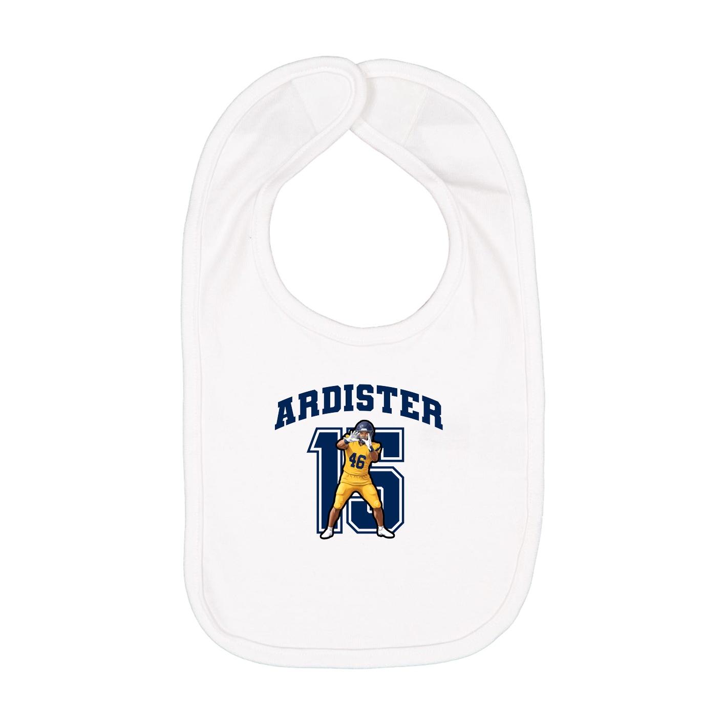 Infant Bib — Number in White