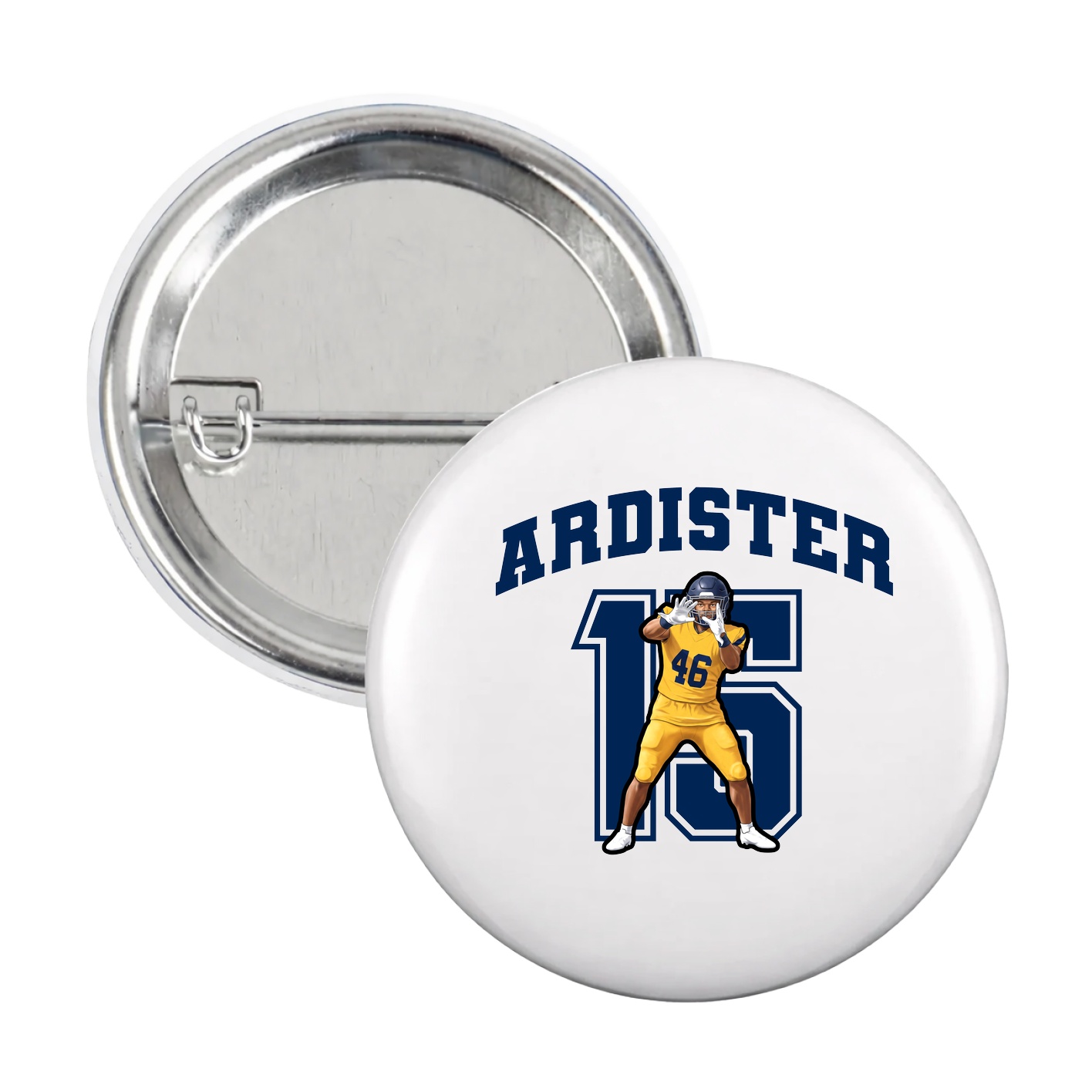 Game Day Button — Number in White