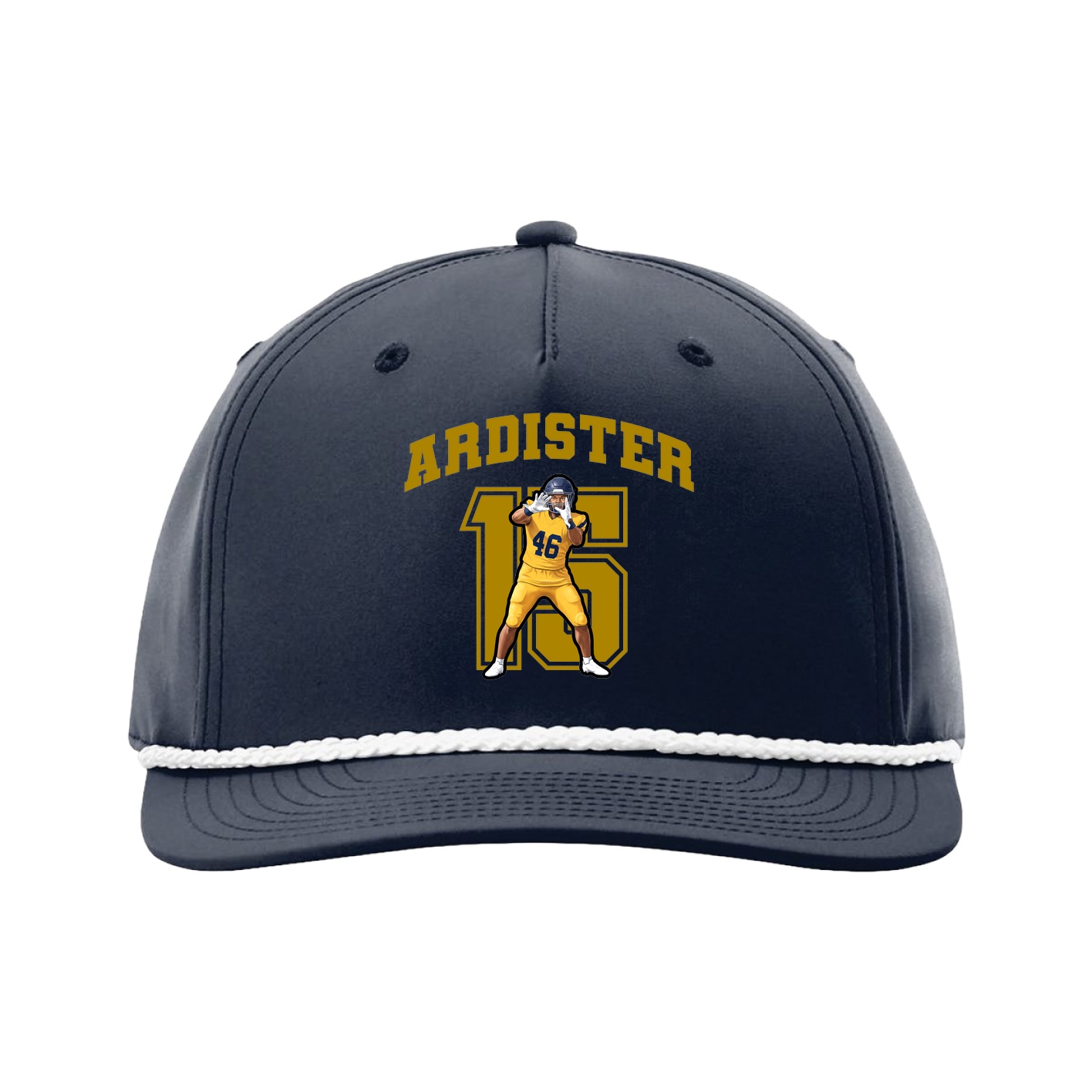 Five-Panel Classic Rope Cap — Number in Navy