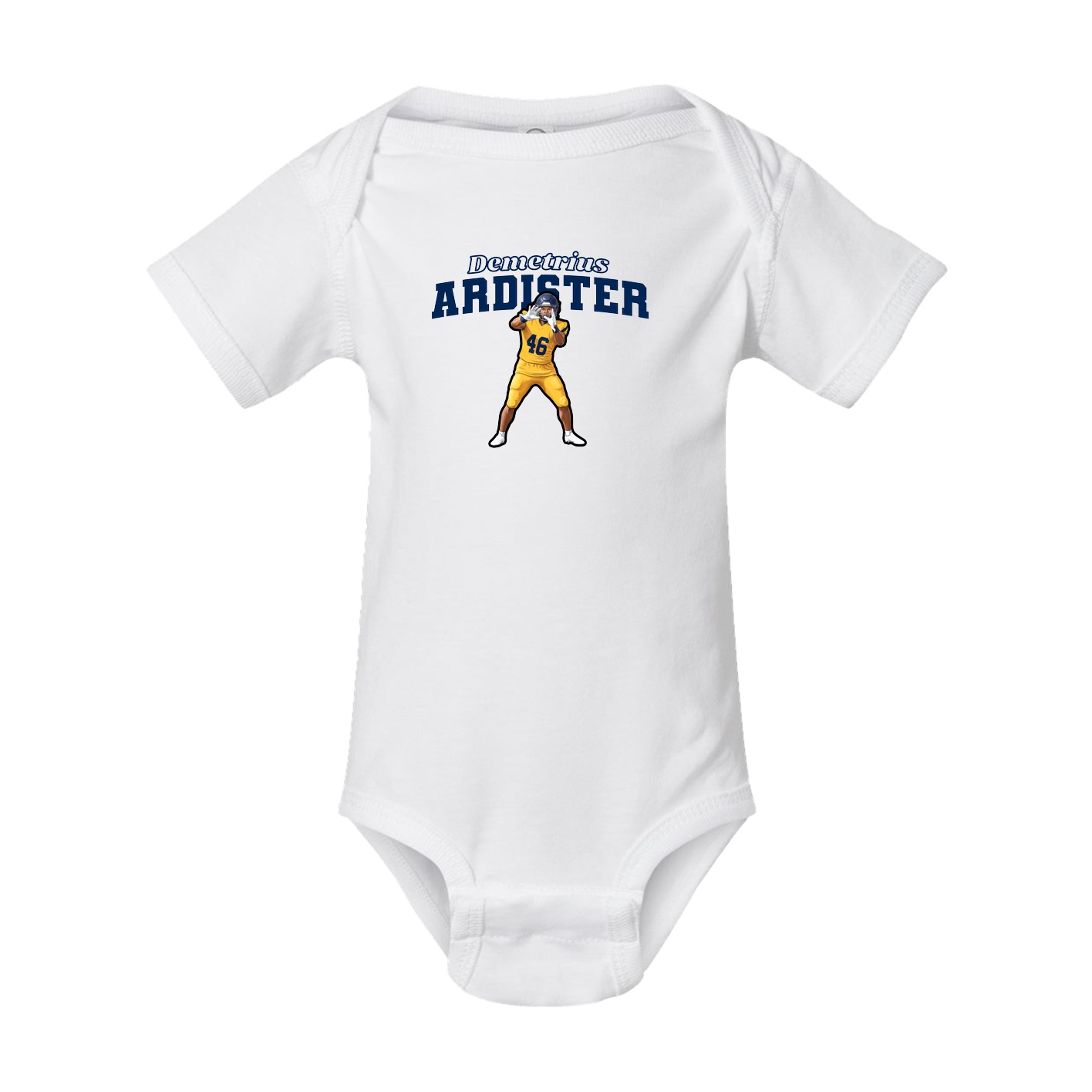Baby Onesie — Name Arch in White