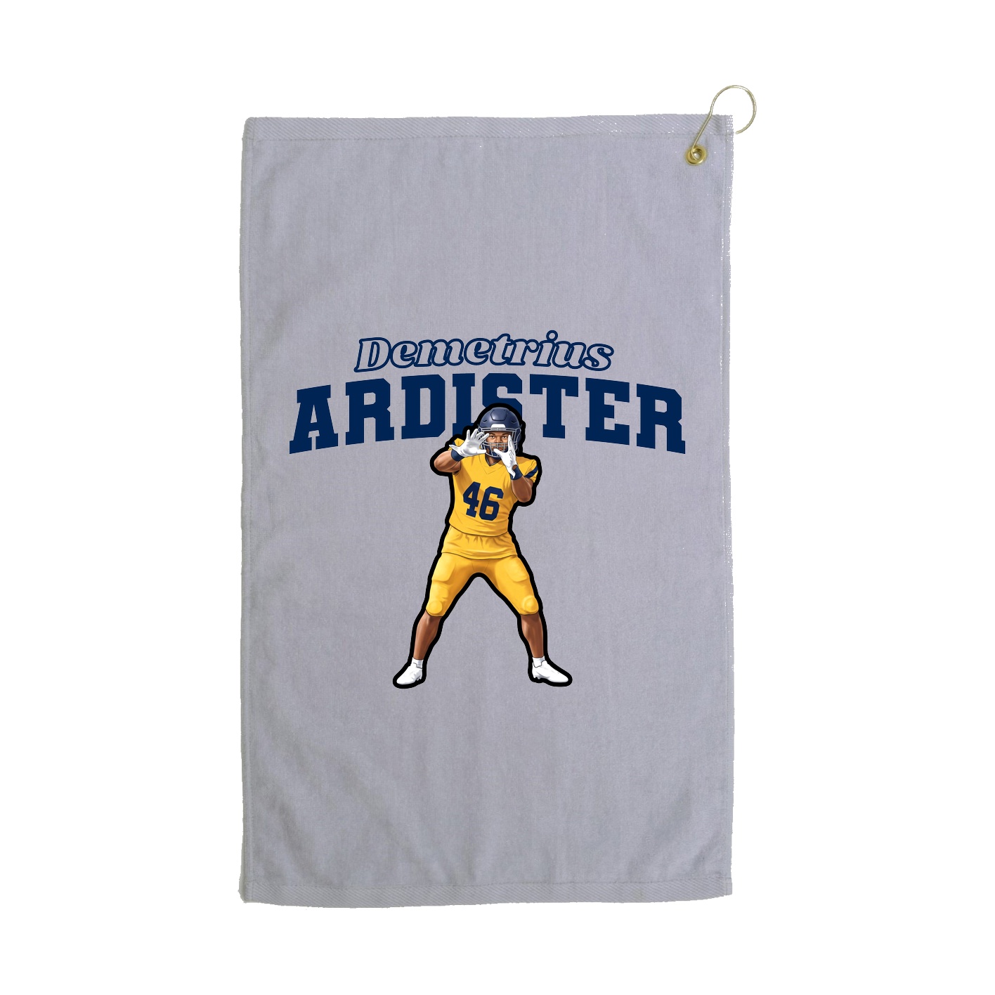 Golf Towel — Name Arch in Grey