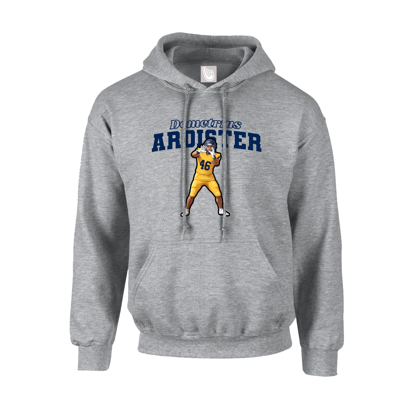 Hoodie — Name Arch in Grey