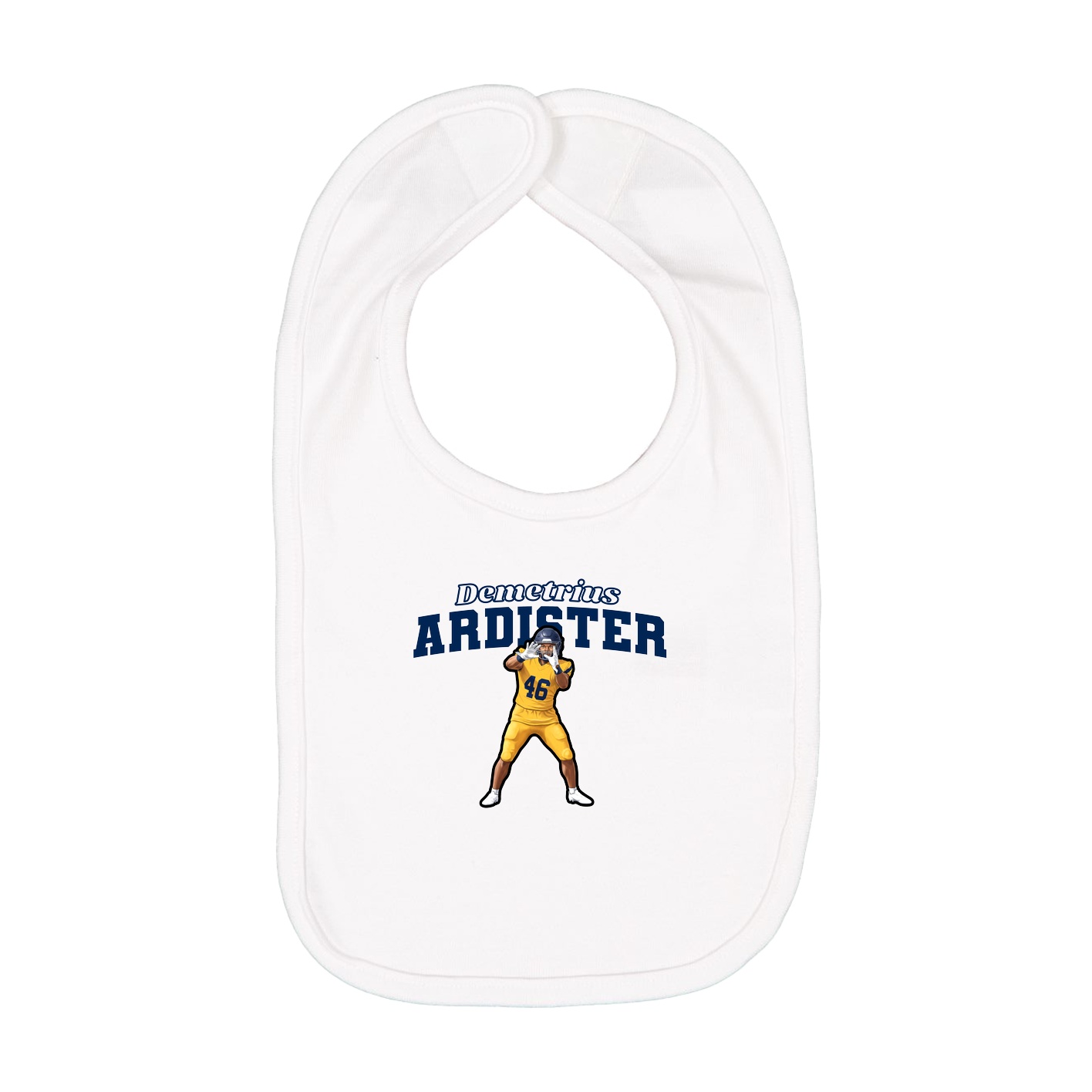 Infant Bib — Name Arch in White
