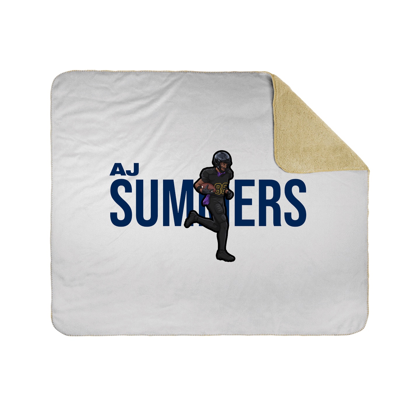 Throw Blanket — Player Name in White