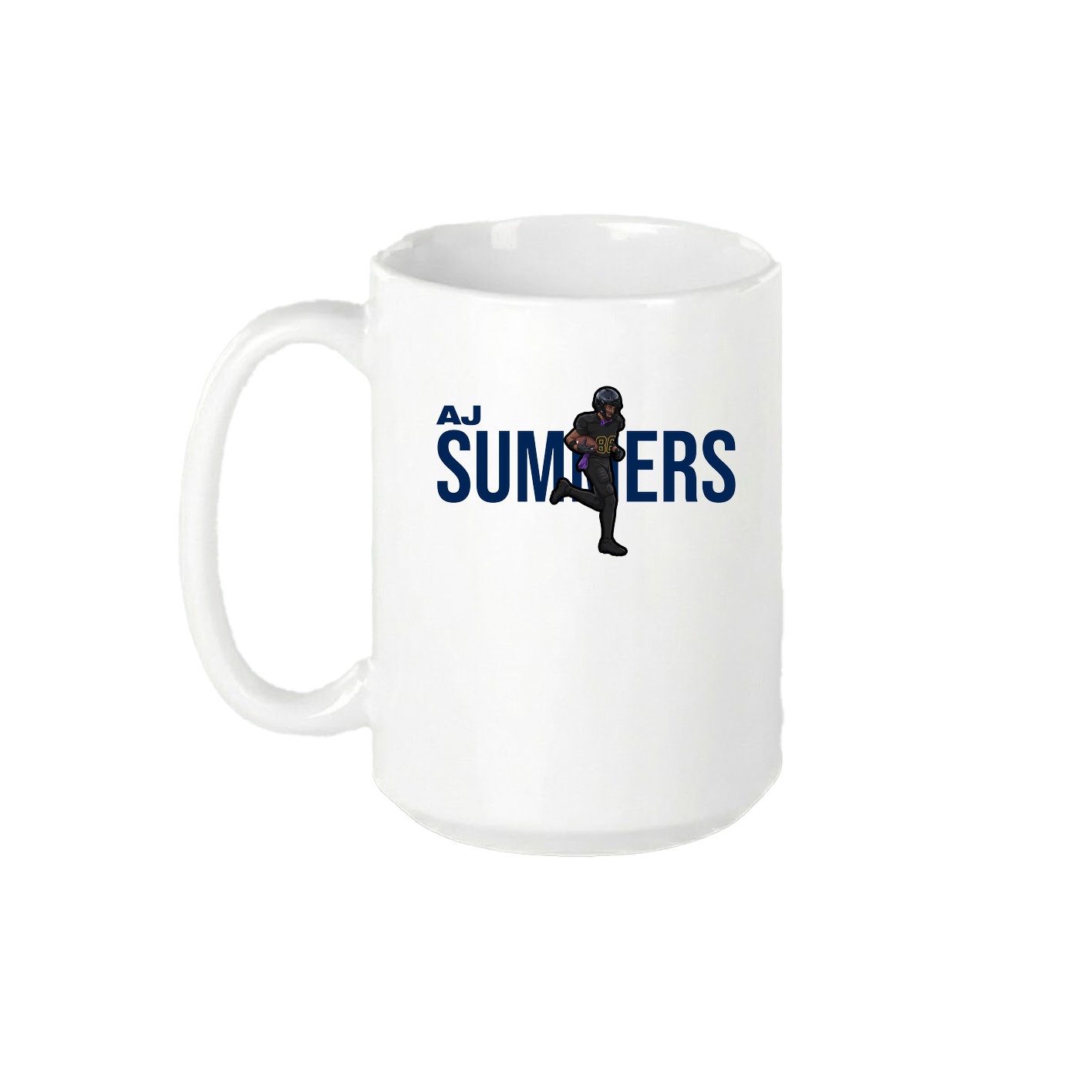 15oz Coffee Mug — Player Name in White