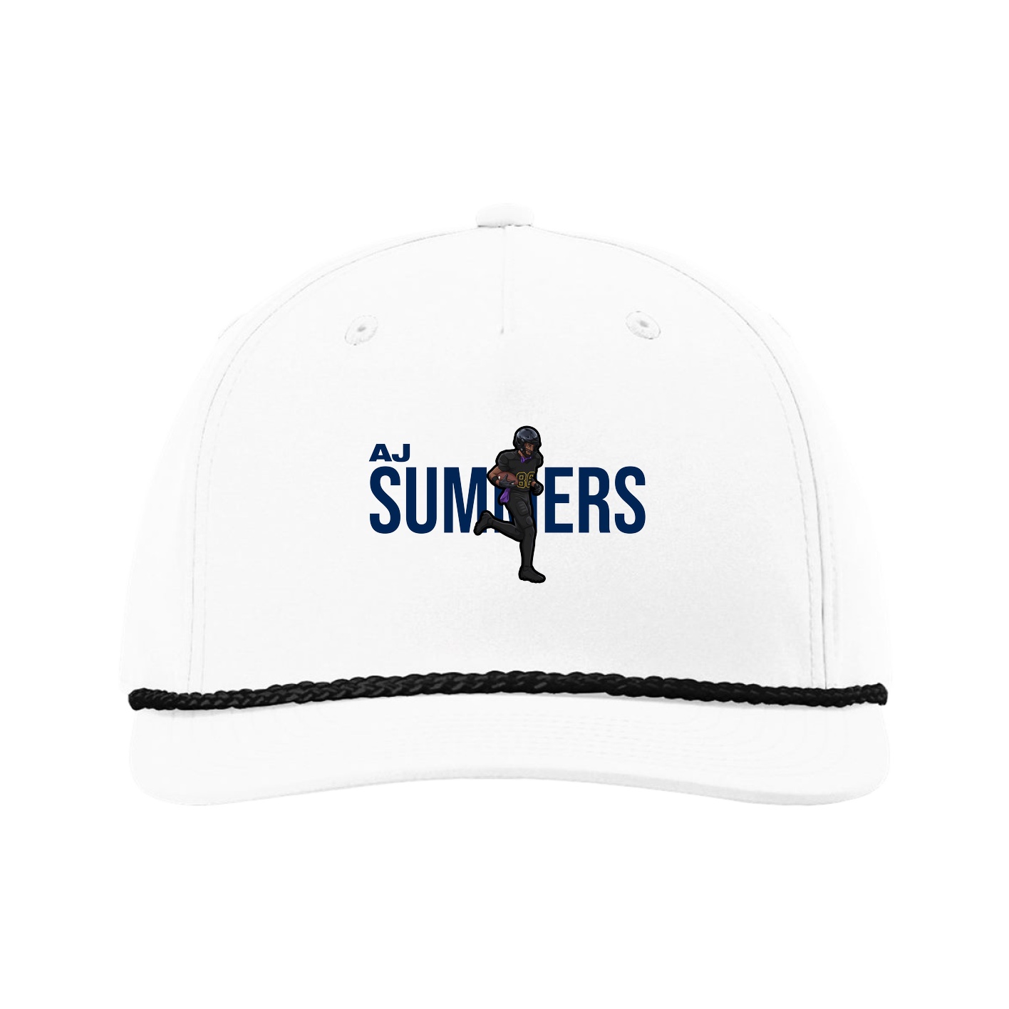 Five-Panel Classic Rope Cap — Player Name in White
