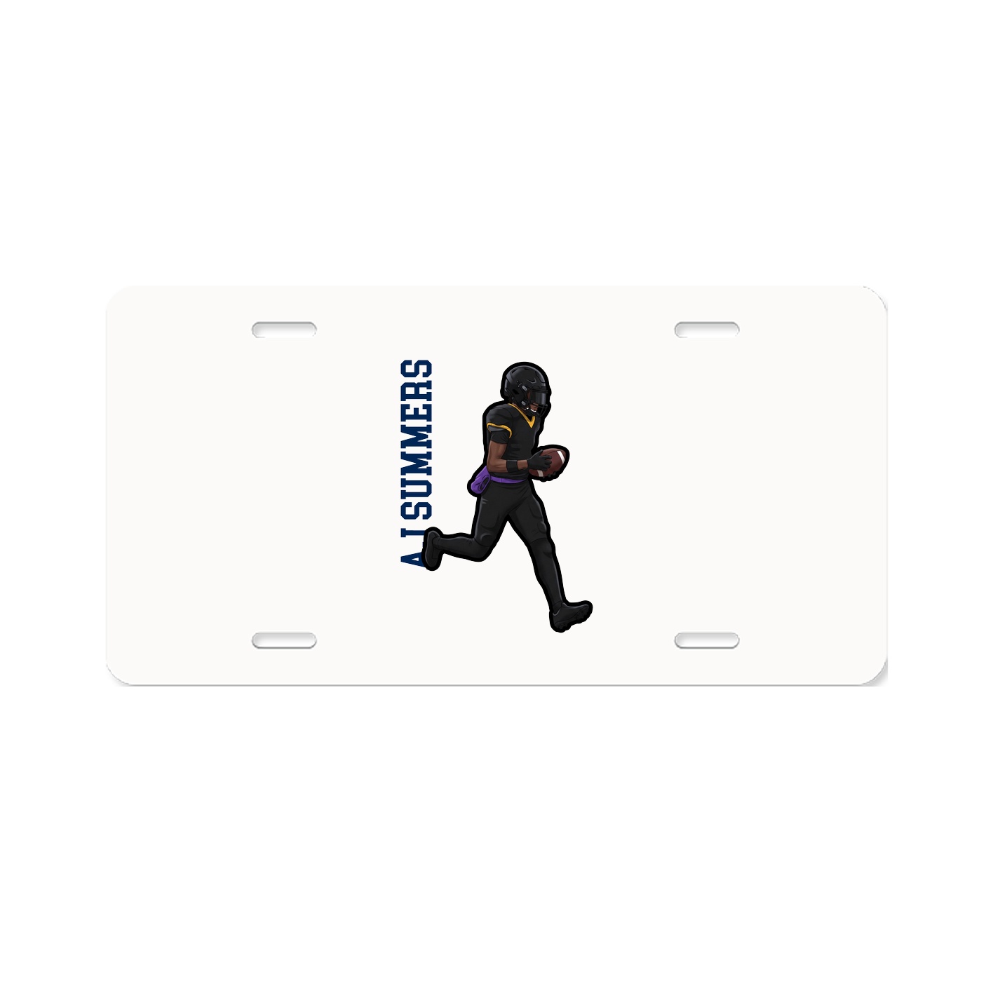 License Plate — Name Vertical in Classic