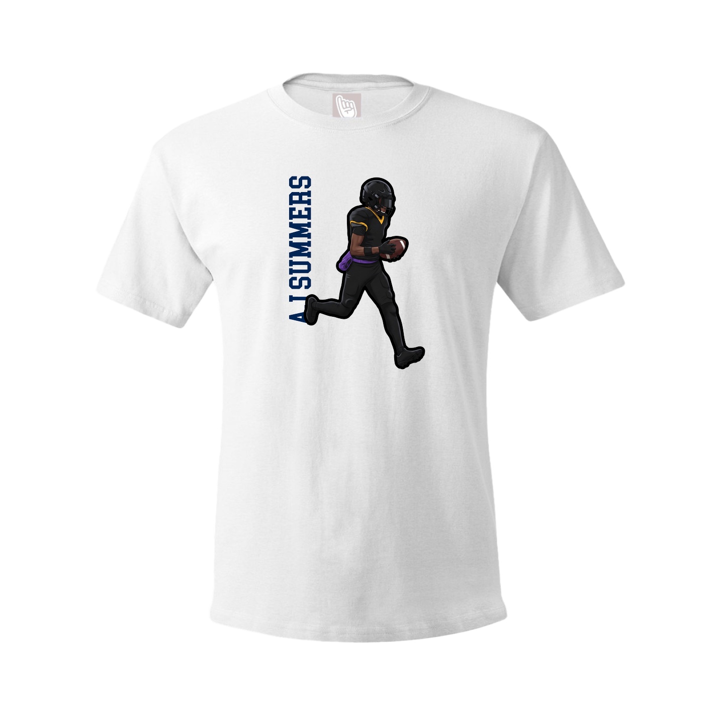Tee — Name Vertical in White