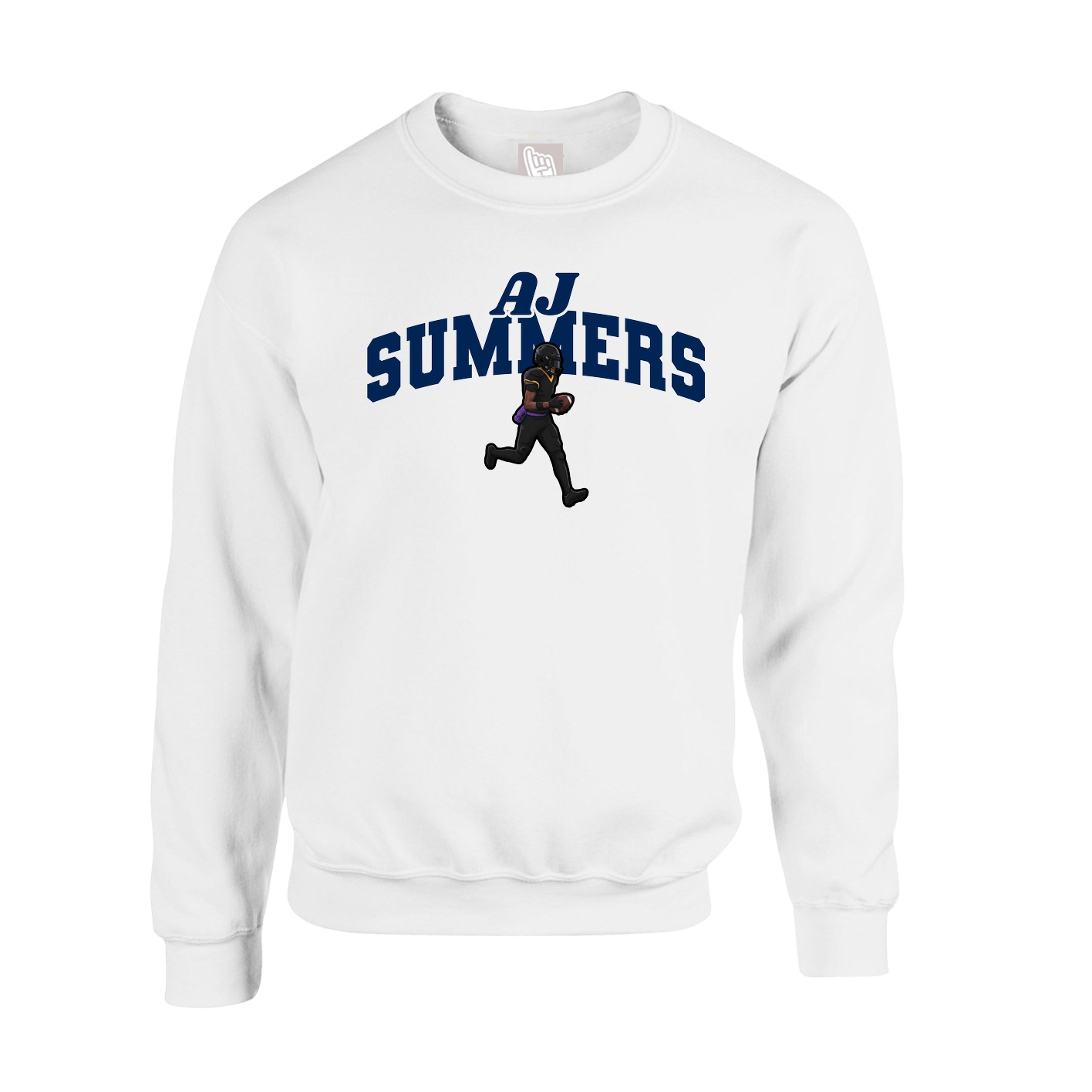 Fleece Crew — Signature Arch in White