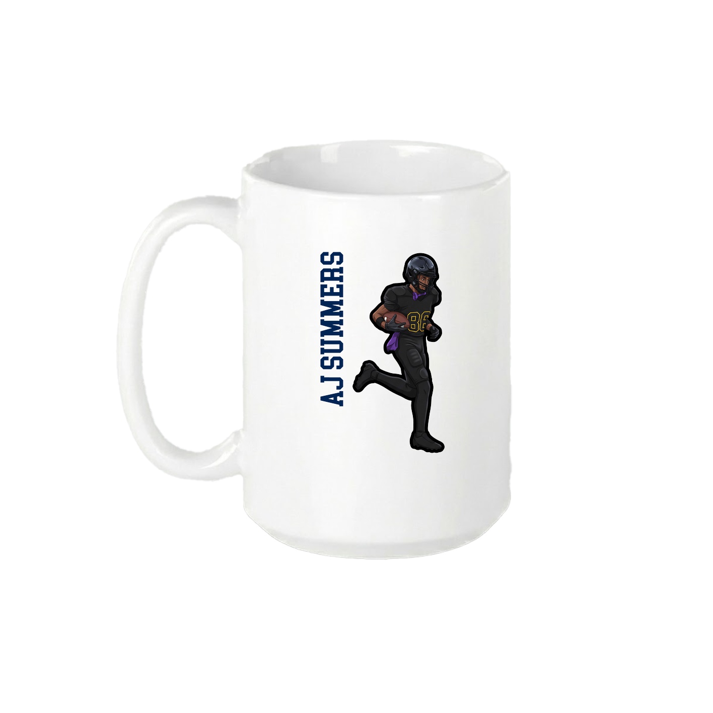 15oz Coffee Mug — Name Vertical in White