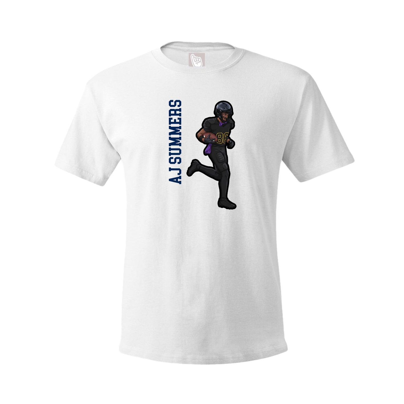 Tee — Name Vertical in White