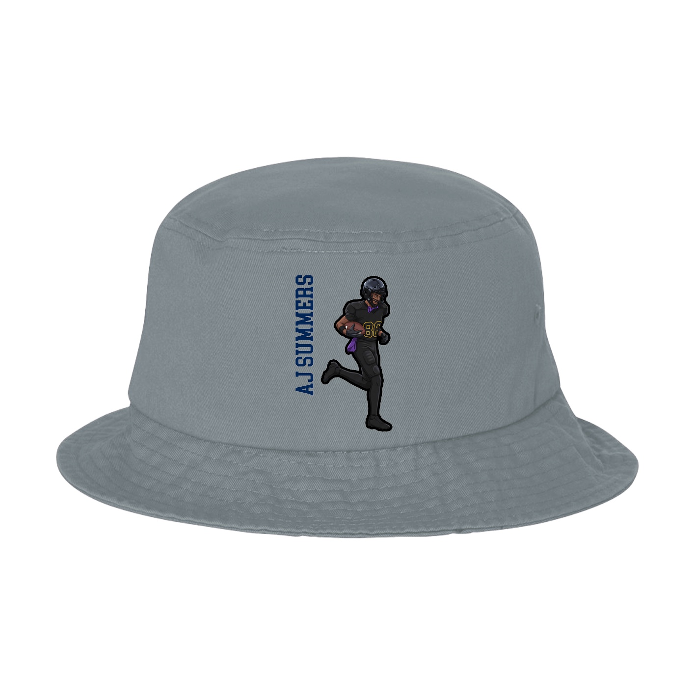 Bucket Cap — Name Vertical in Grey