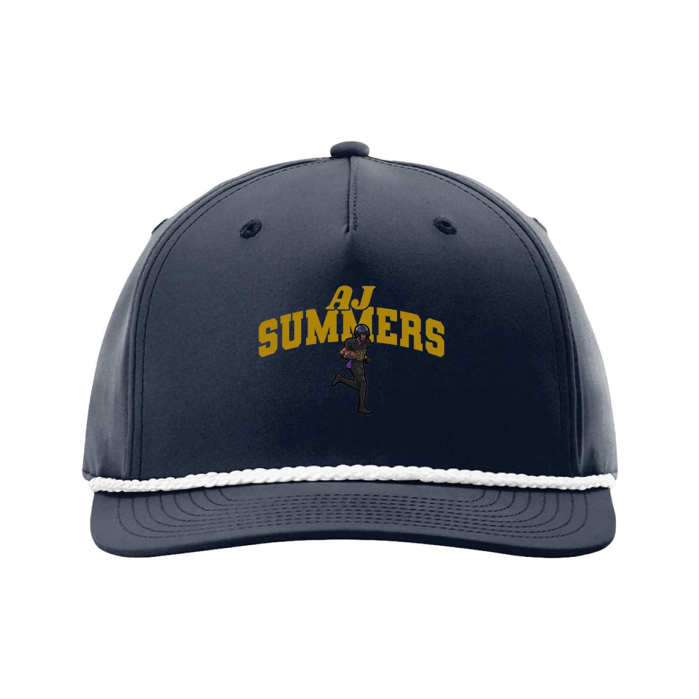 Five-Panel Classic Rope Cap — Signature Arch in Navy