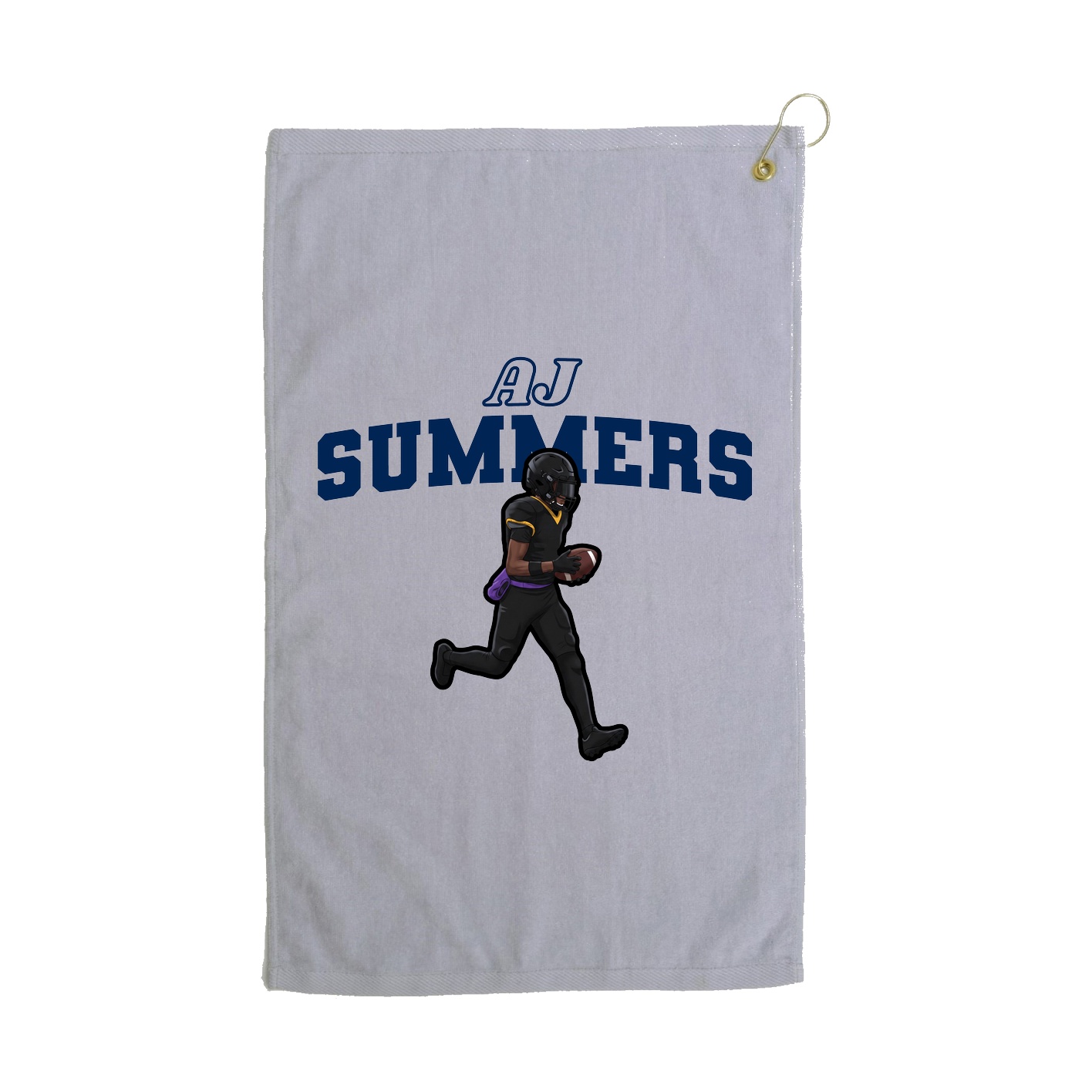 Golf Towel — Name Arch in Grey