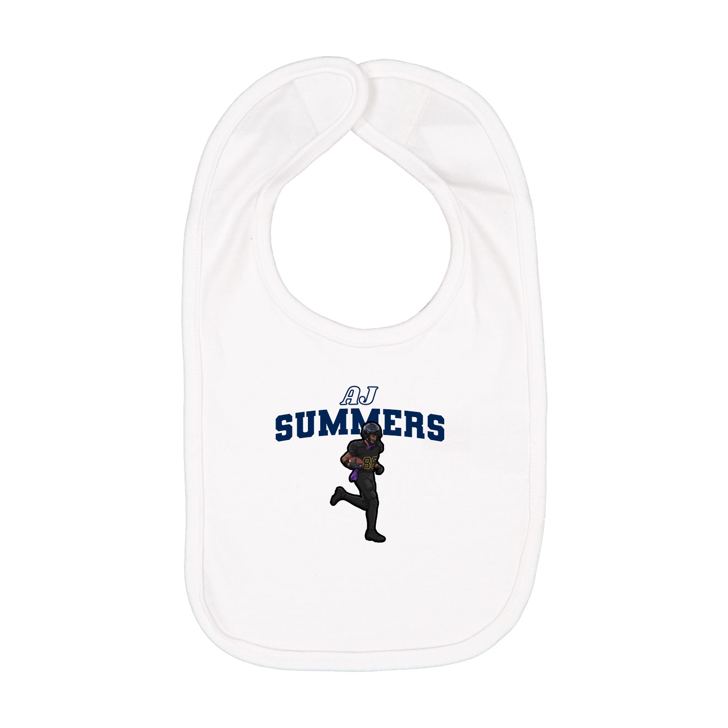 Infant Bib — Name Arch in White