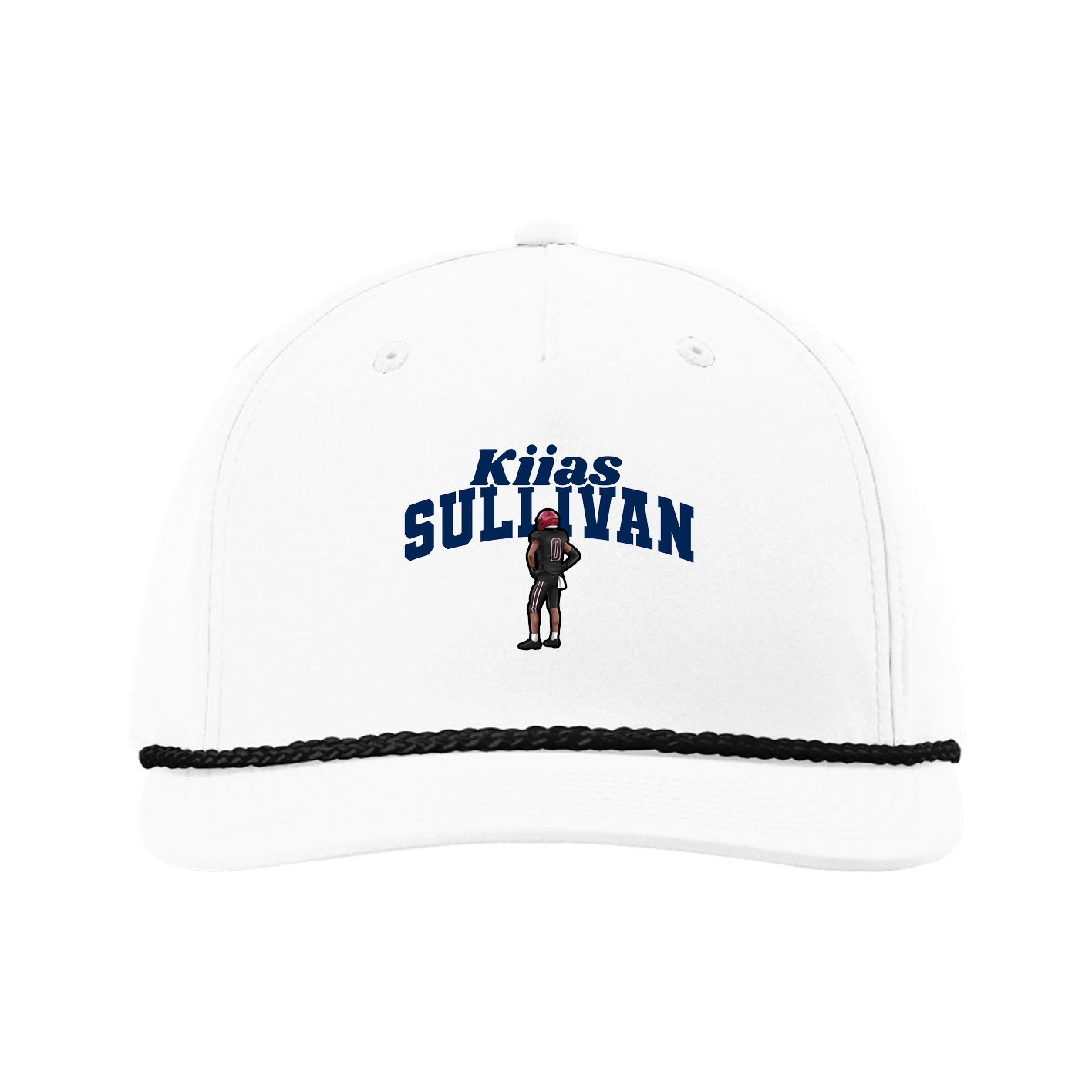 Five-Panel Classic Rope Cap — Signature Arch in White