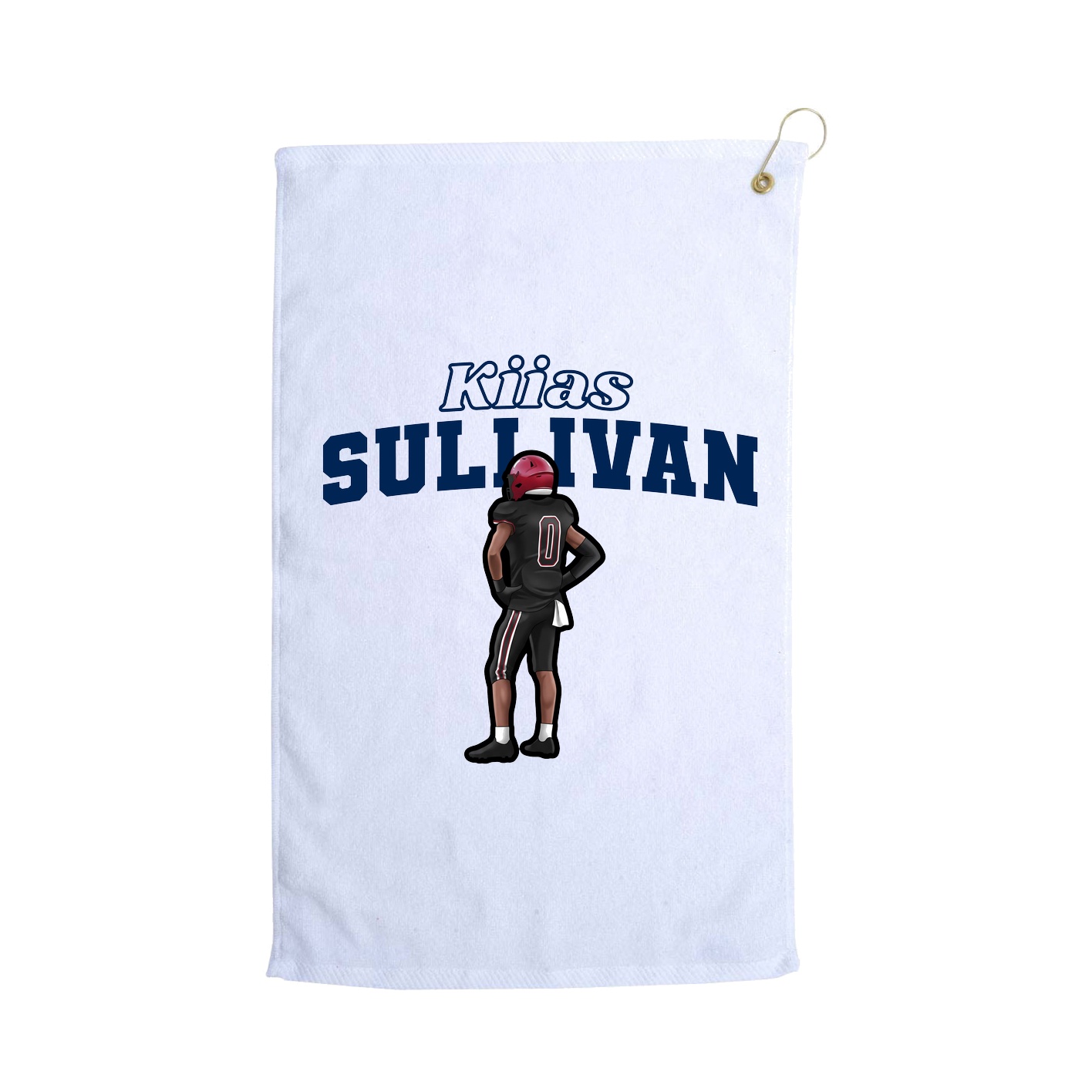 Golf Towel — Name Arch in White