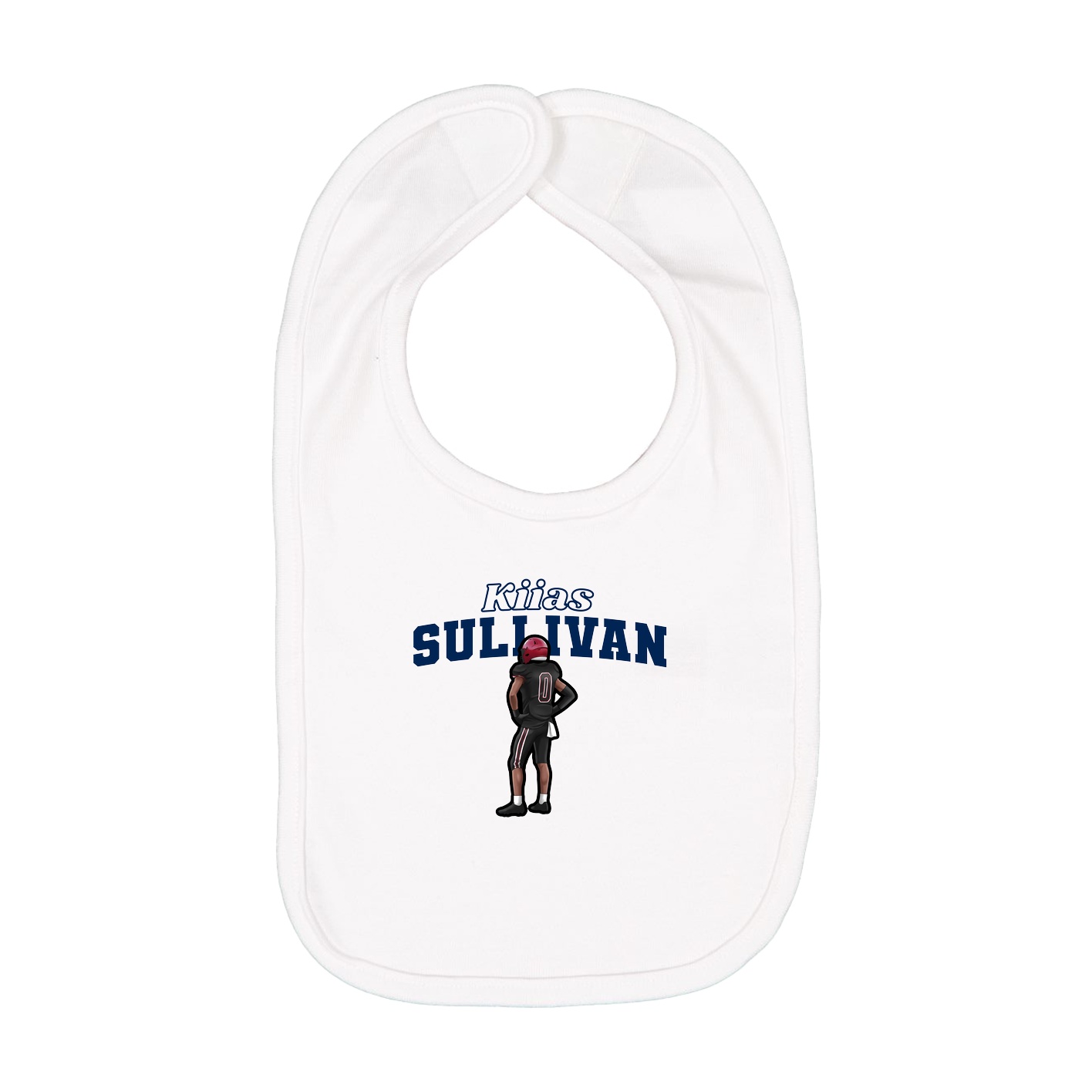 Infant Bib — Name Arch in White