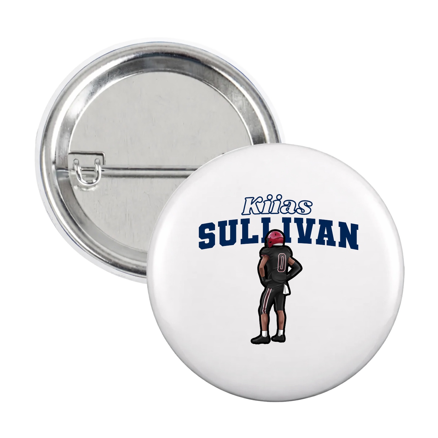 Game Day Button — Name Arch in White