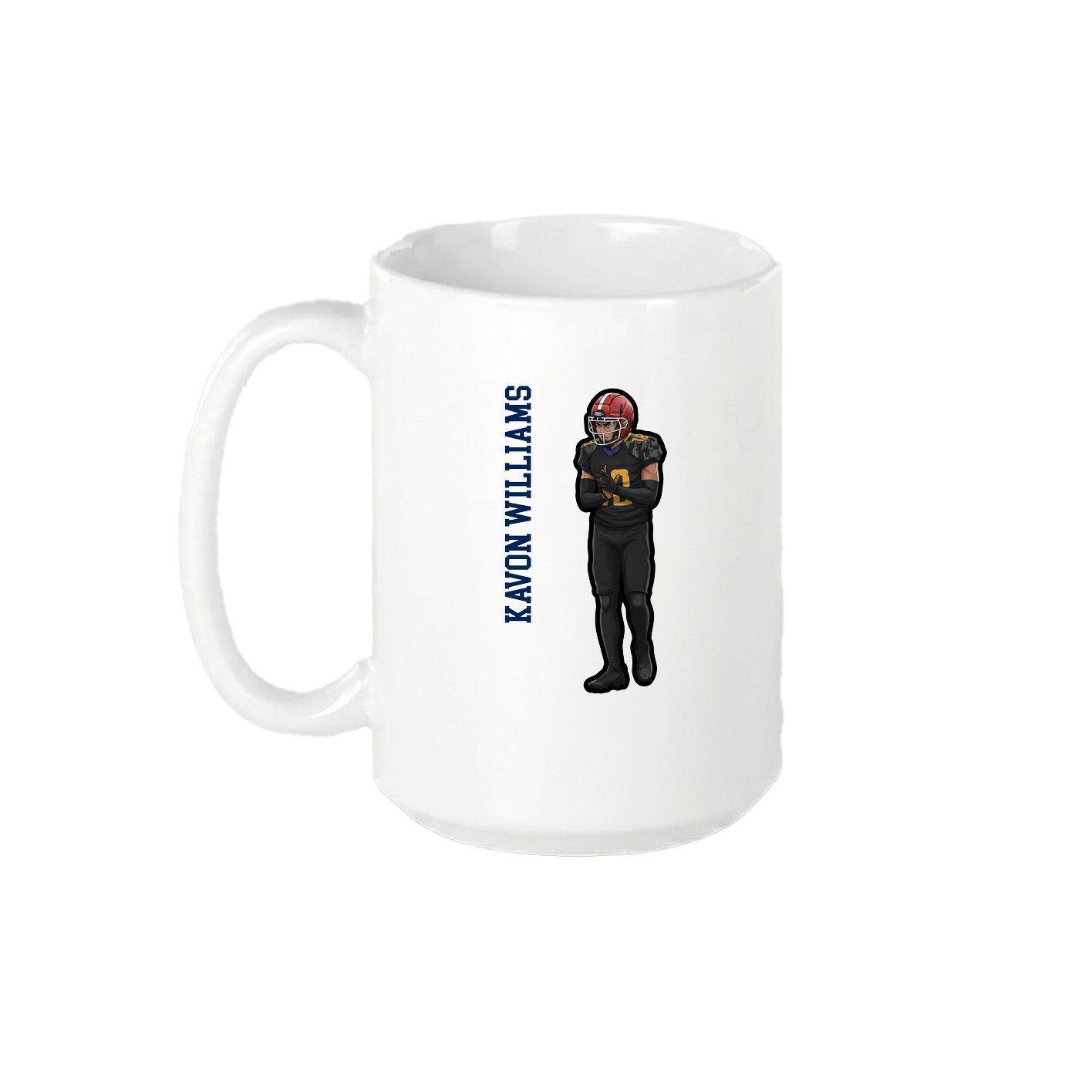 15oz Coffee Mug — Name Vertical in White