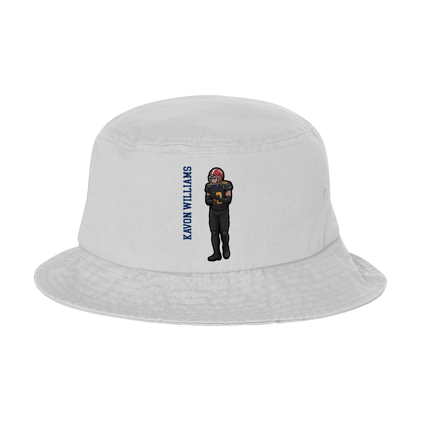 Bucket Cap — Name Vertical in White