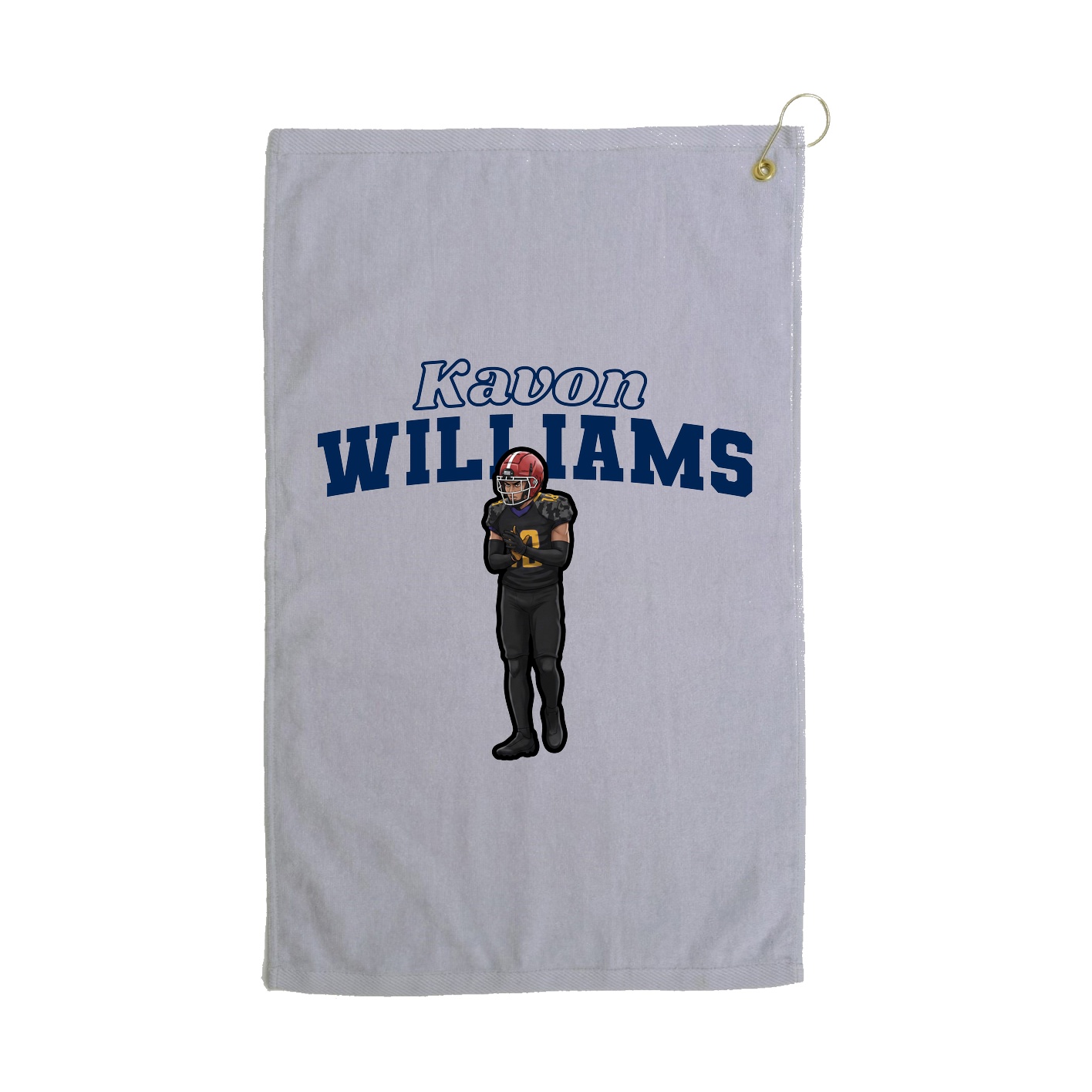 Golf Towel — Name Arch in Grey