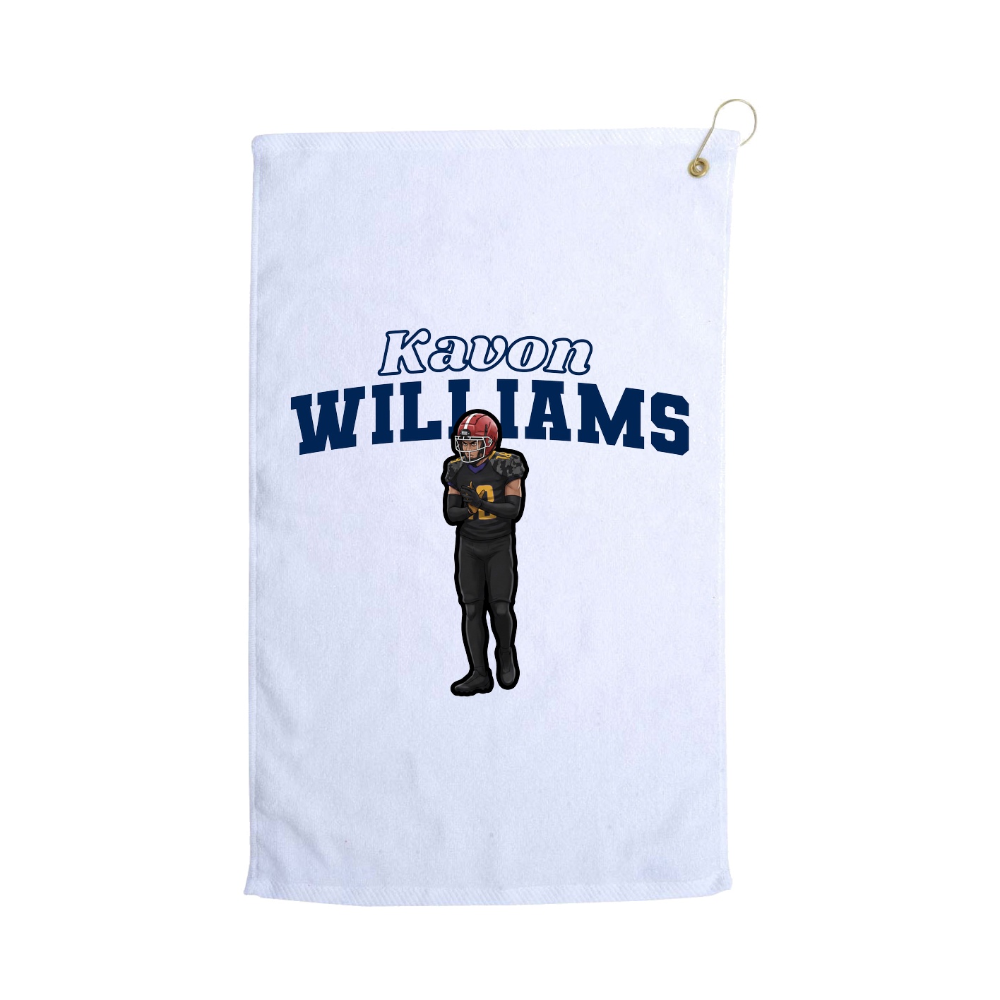 Golf Towel — Name Arch in White