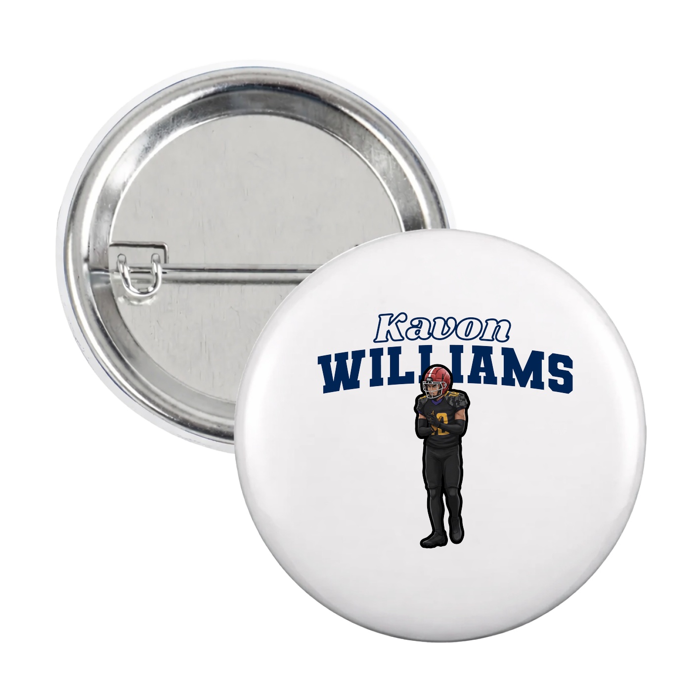 Game Day Button — Name Arch in White