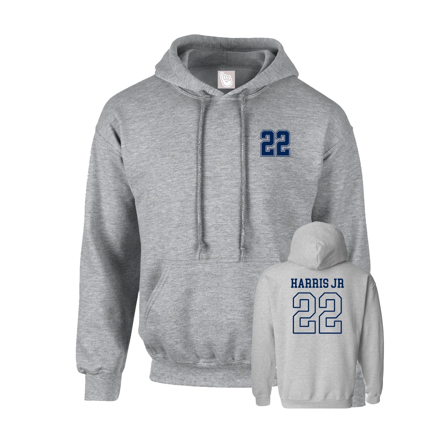 Youth Hoodie — Chest Back in Grey