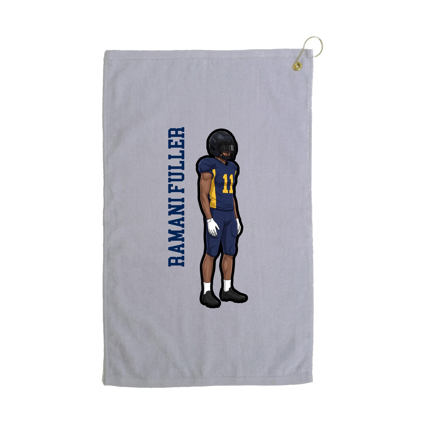 Golf Towel — Name Vertical in Grey