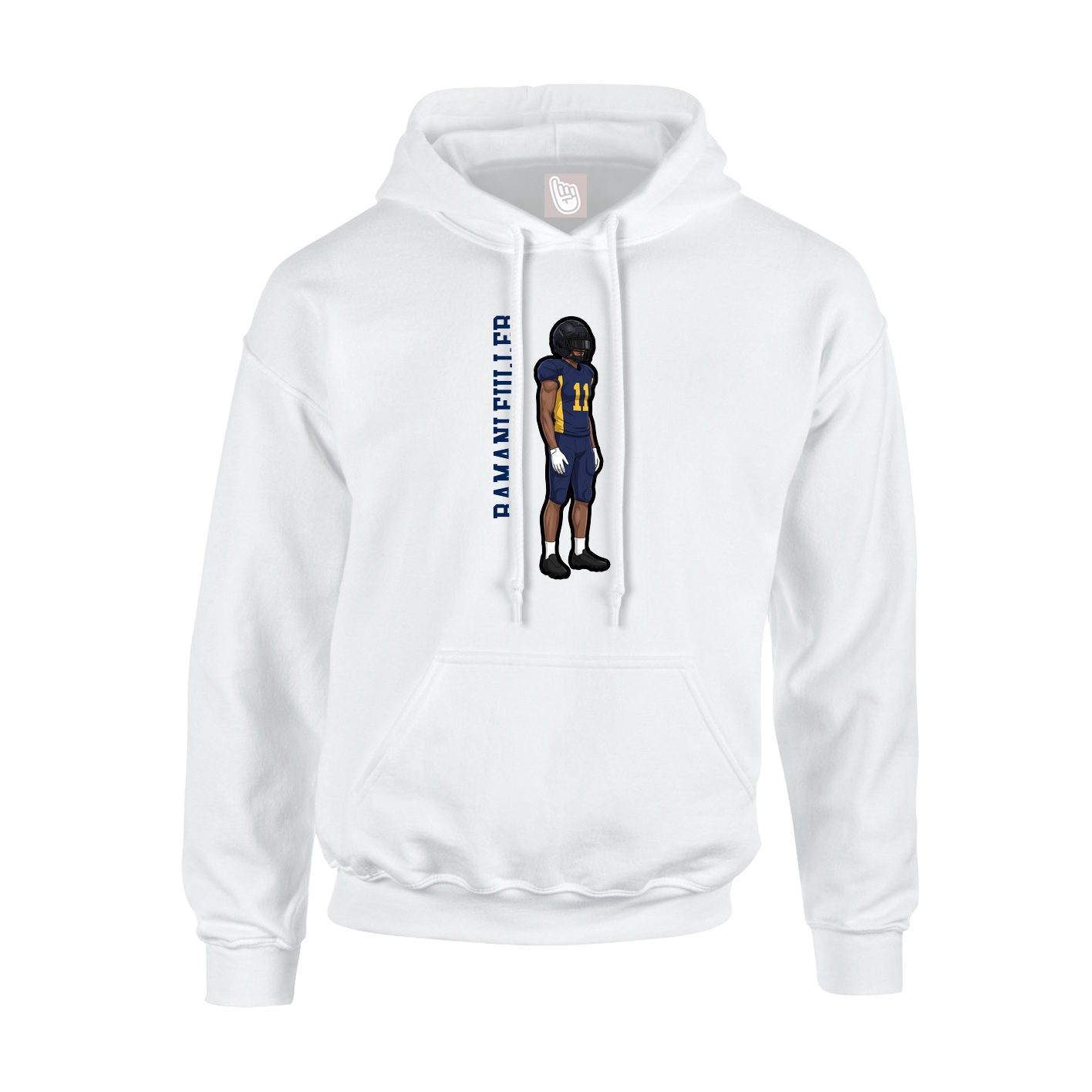 Hoodie — Name Vertical in White