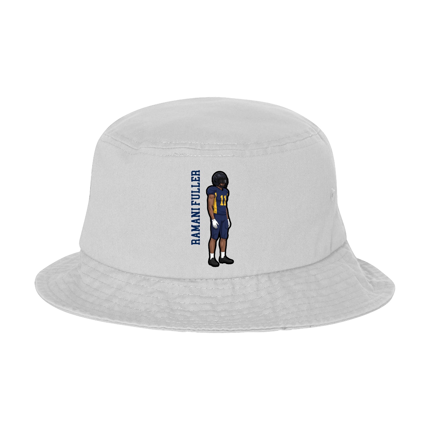 Bucket Cap — Name Vertical in White