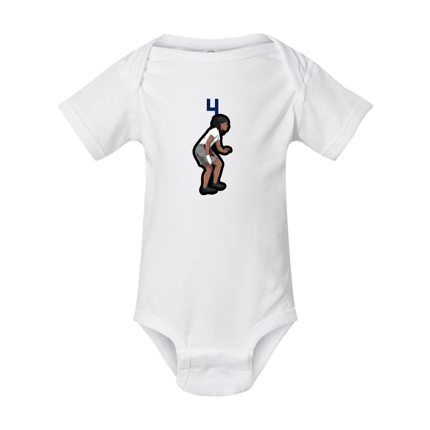 Baby Onesie — Number Top in White