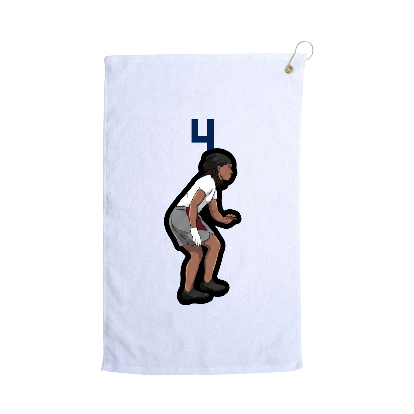 Golf Towel — Number Top in White
