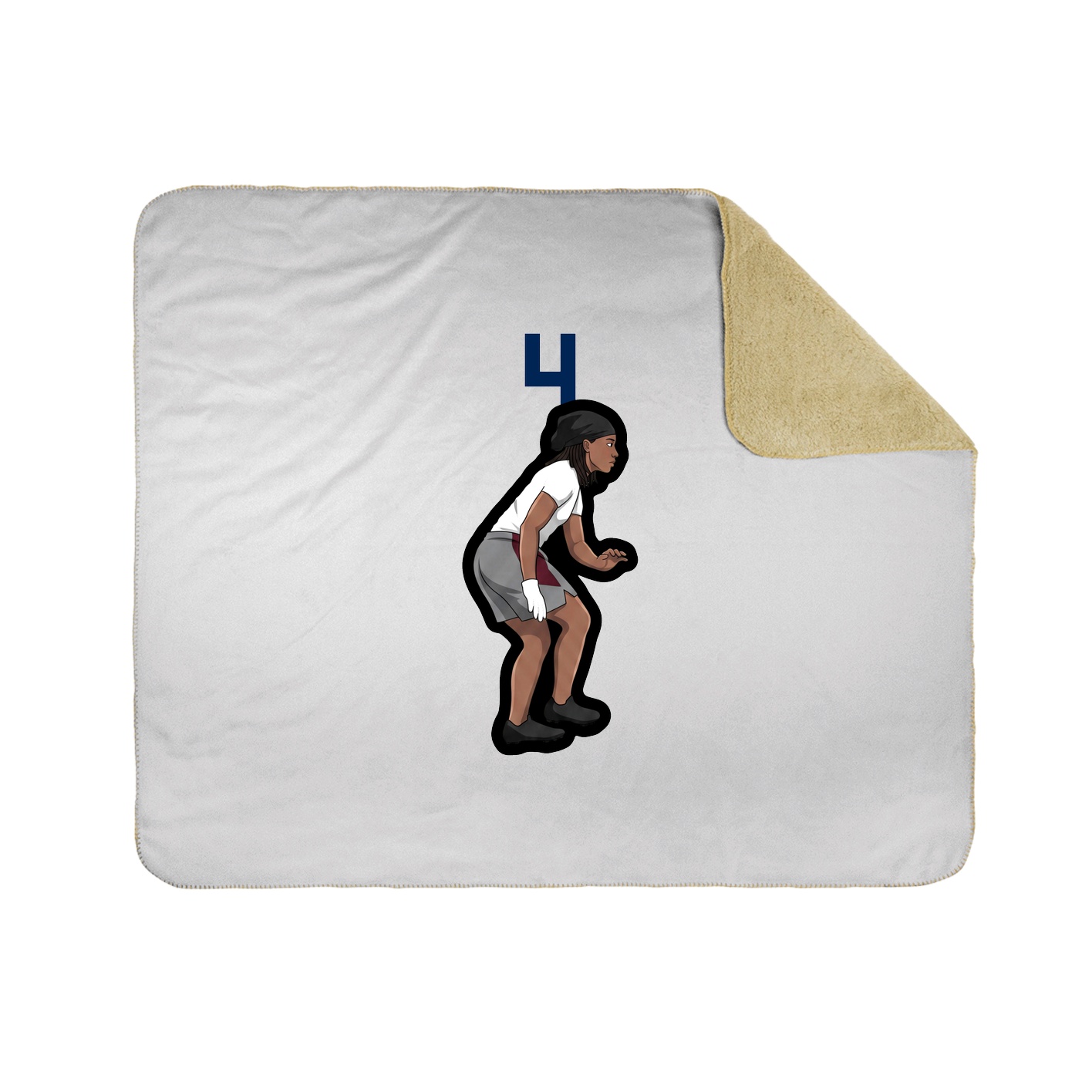 Throw Blanket — Number Top in White
