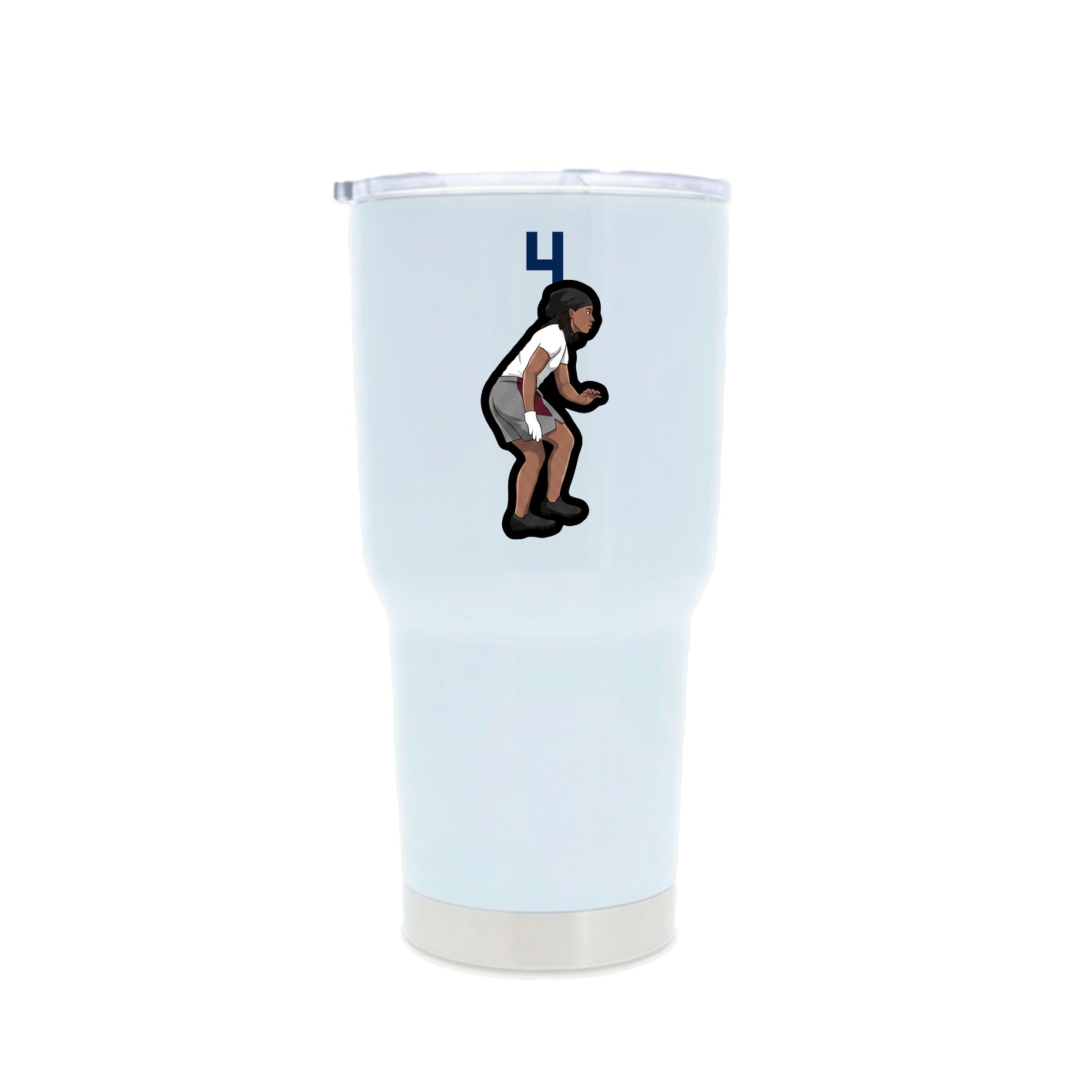 30oz Stainless Steel Tumbler — Number Top in White