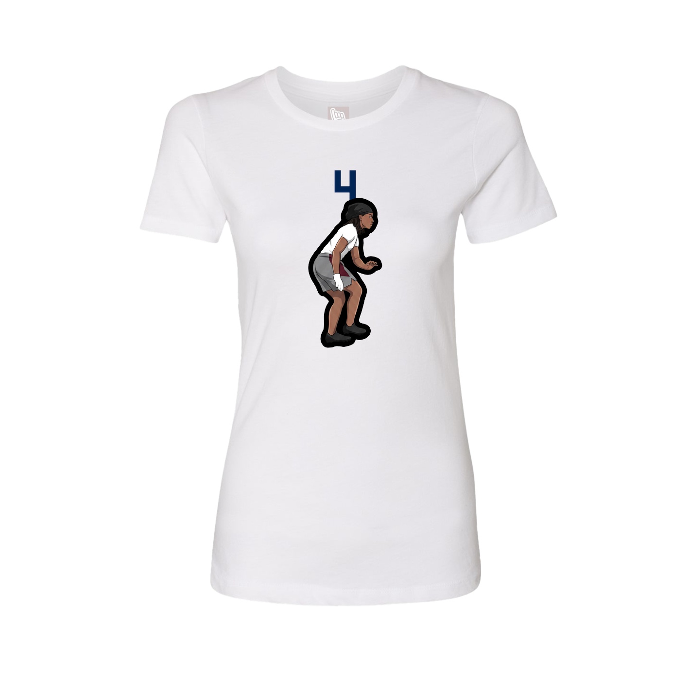 Womens Tee — Number Top in White