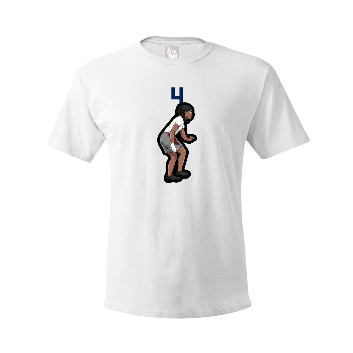 Youth Tee — Number Top in White
