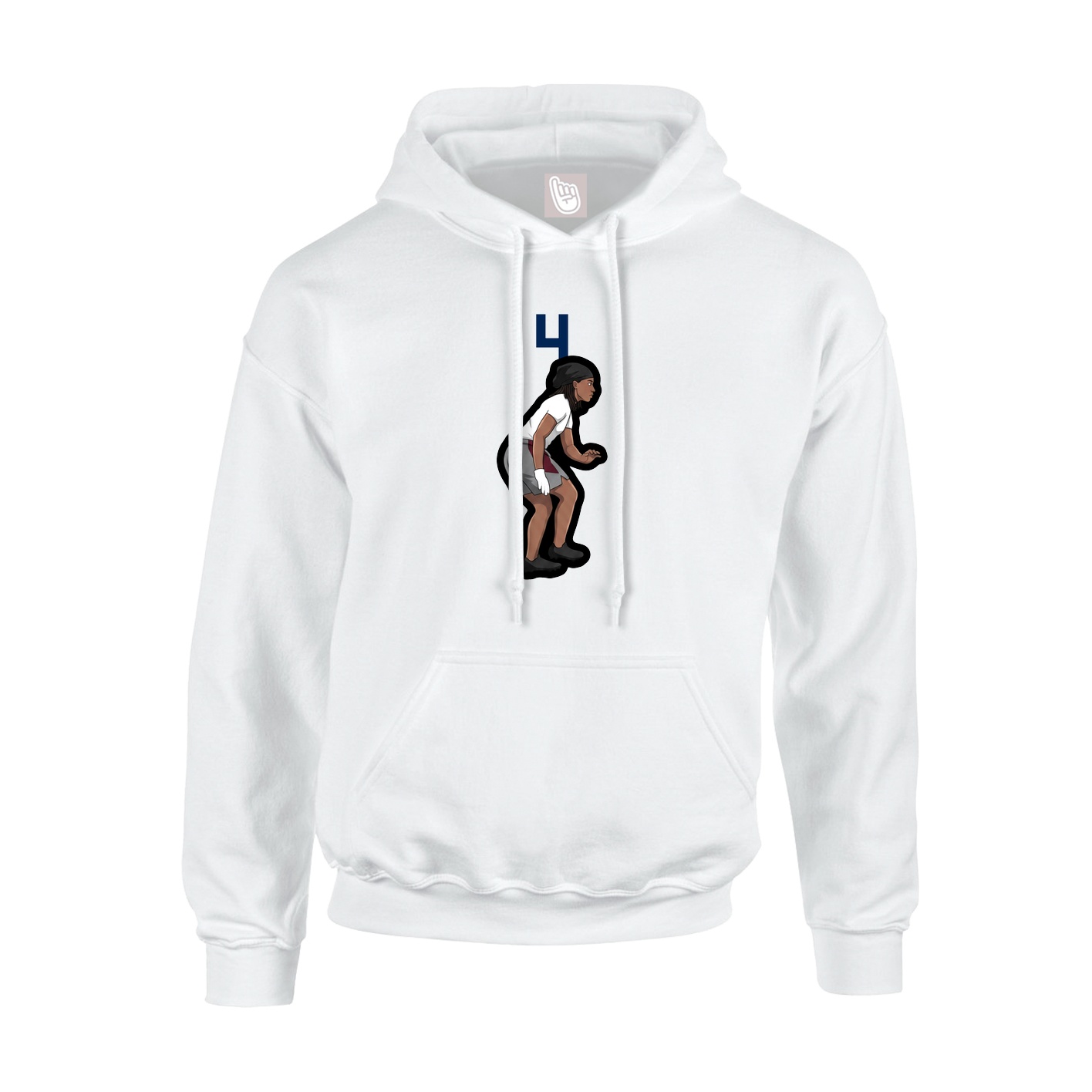 Youth Hoodie — Number Top in White