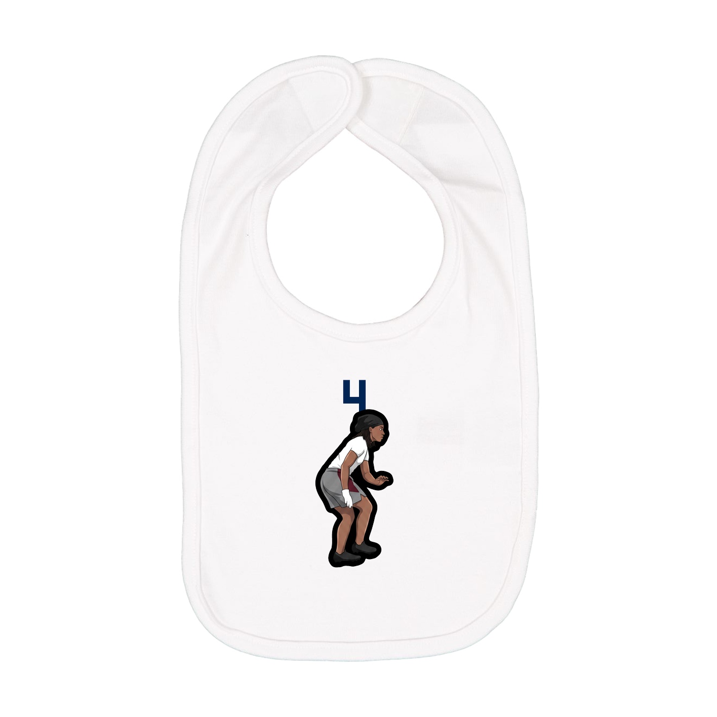 Infant Bib — Number Top in White