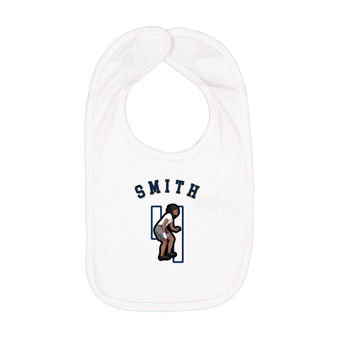 Infant Bib — Shirsey Arch in White