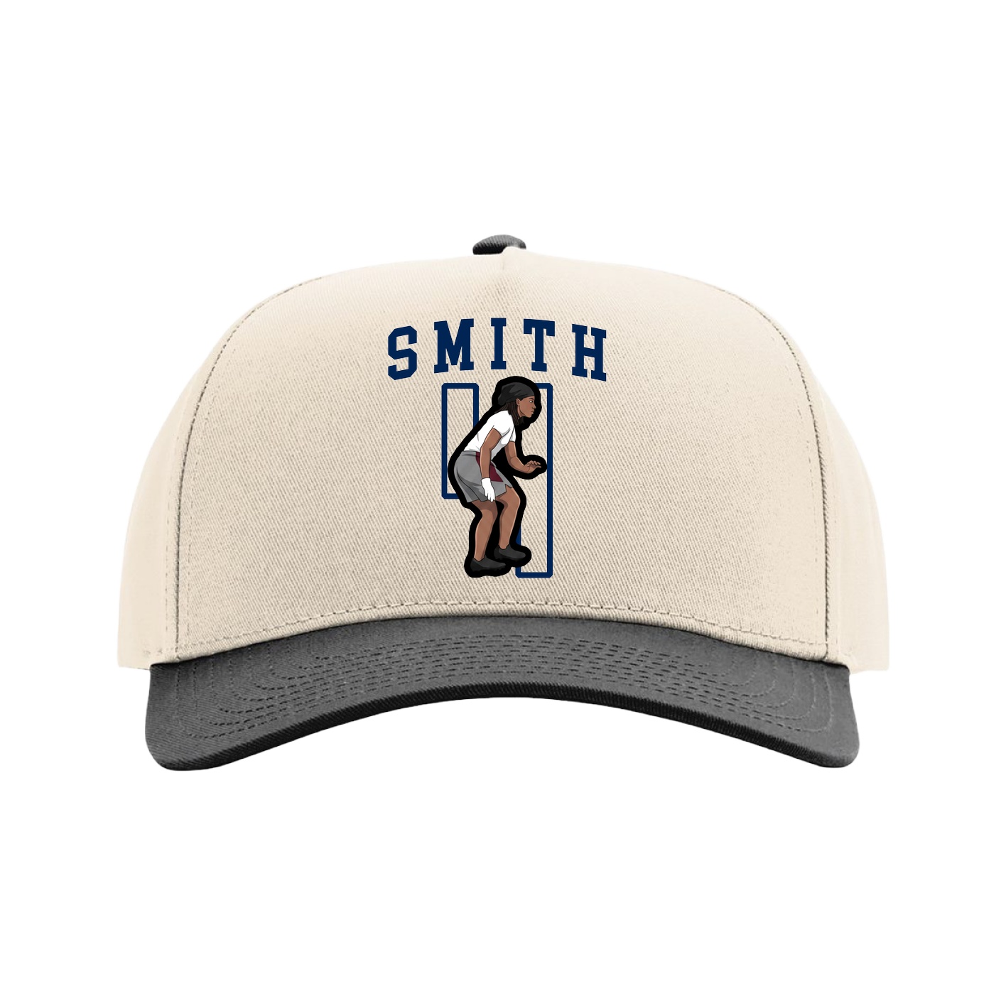Full Fabric Five-Panel Champ Cap — Shirsey in Cream/Black