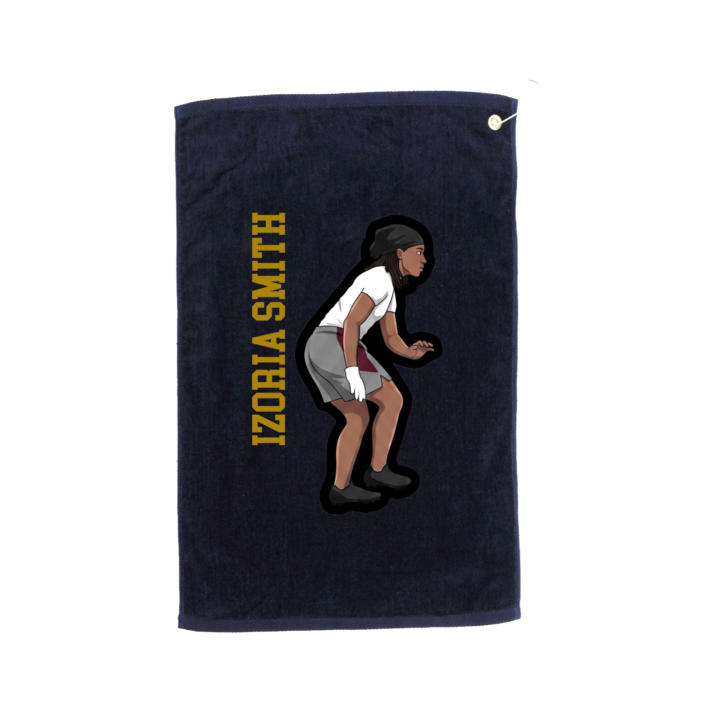 Golf Towel — Name Vertical in Navy