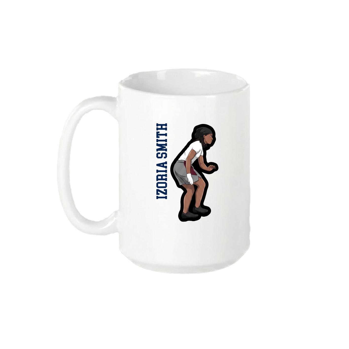 15oz Coffee Mug — Name Vertical in White