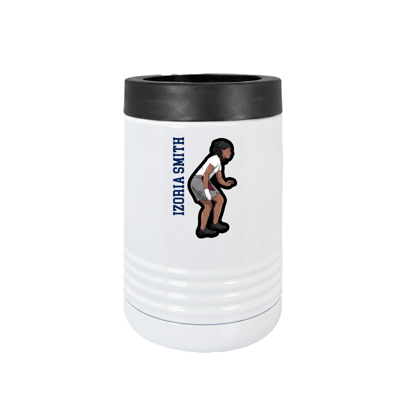 Beverage Holder — Name Vertical in White