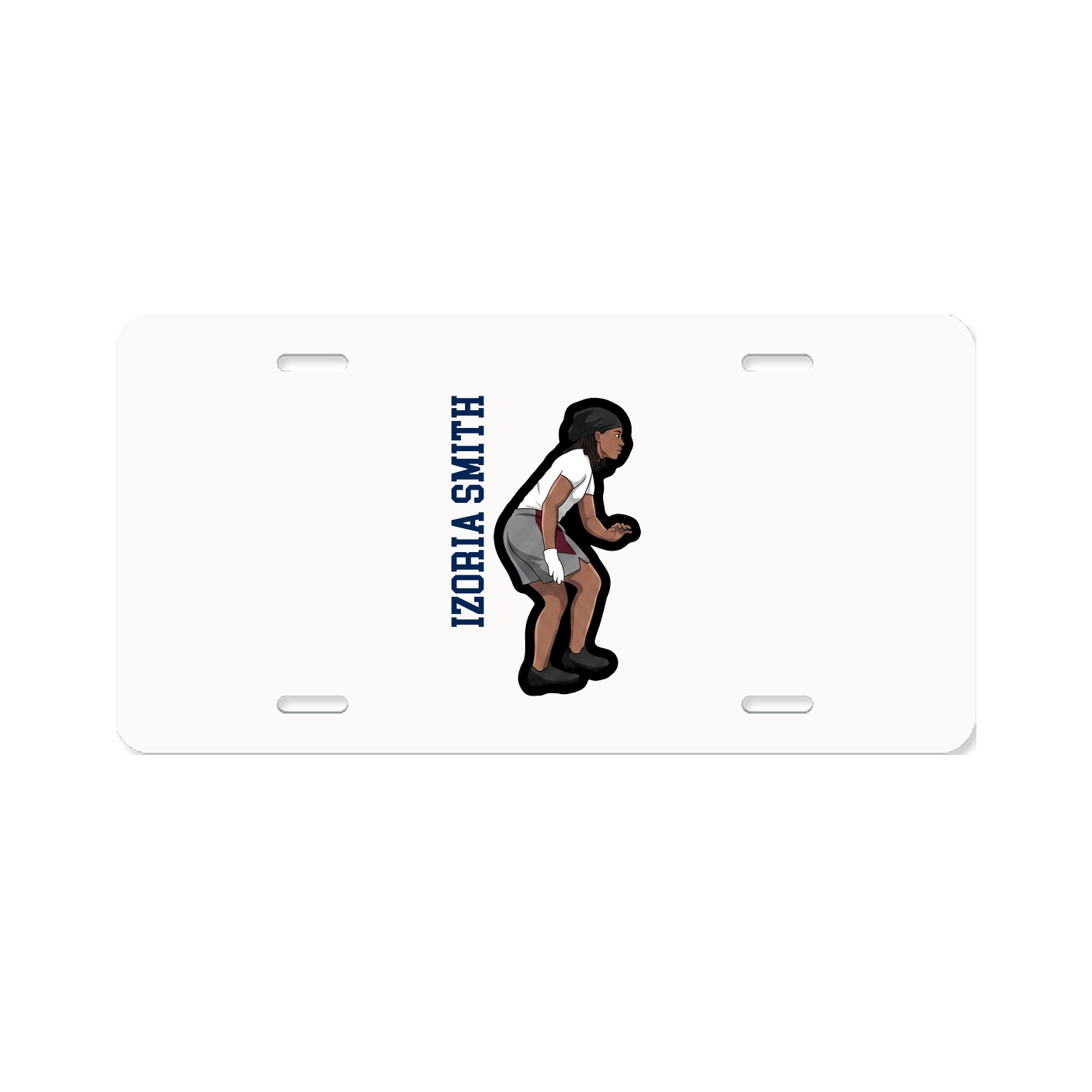 License Plate — Name Vertical in Classic