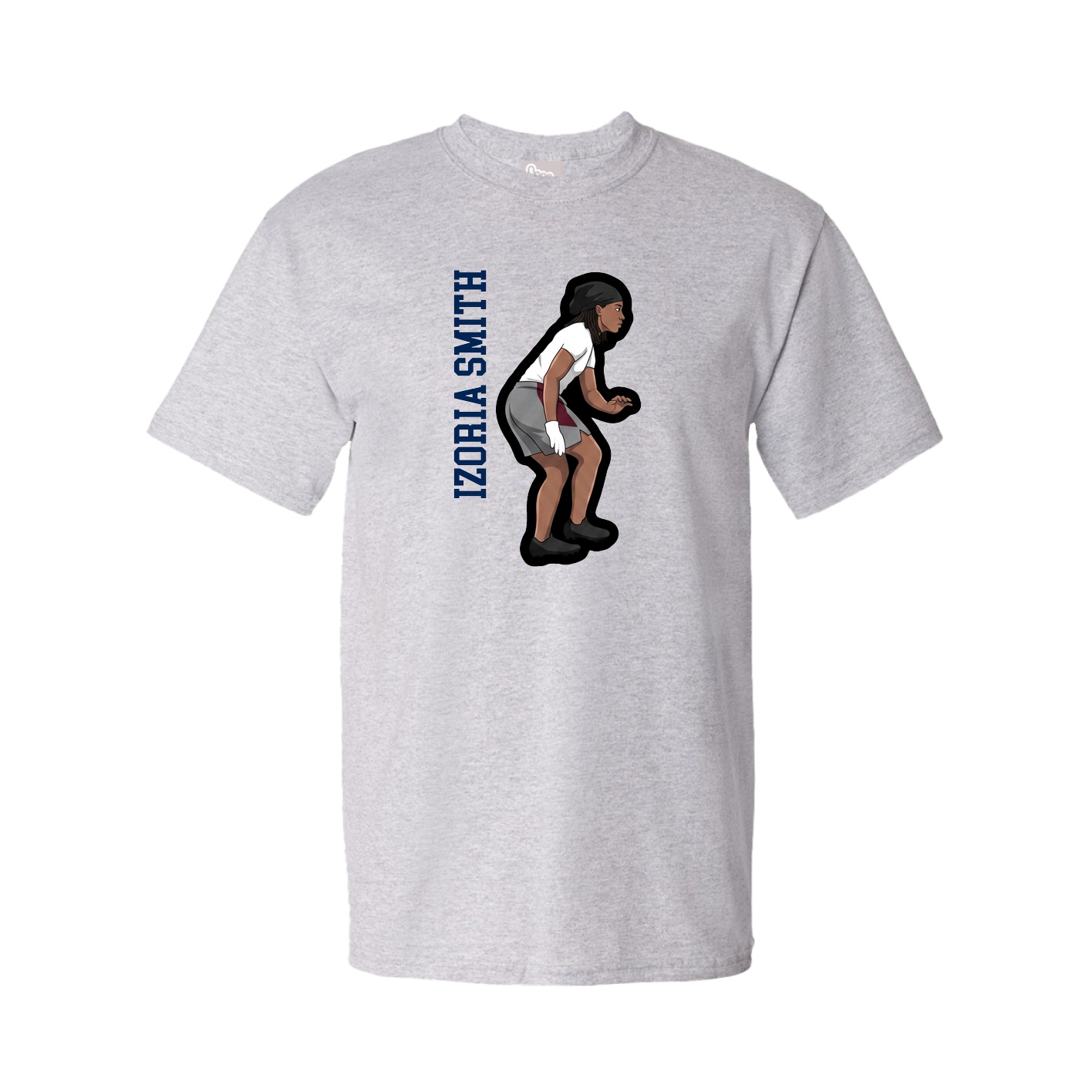 Youth Tee — Name Vertical in Grey